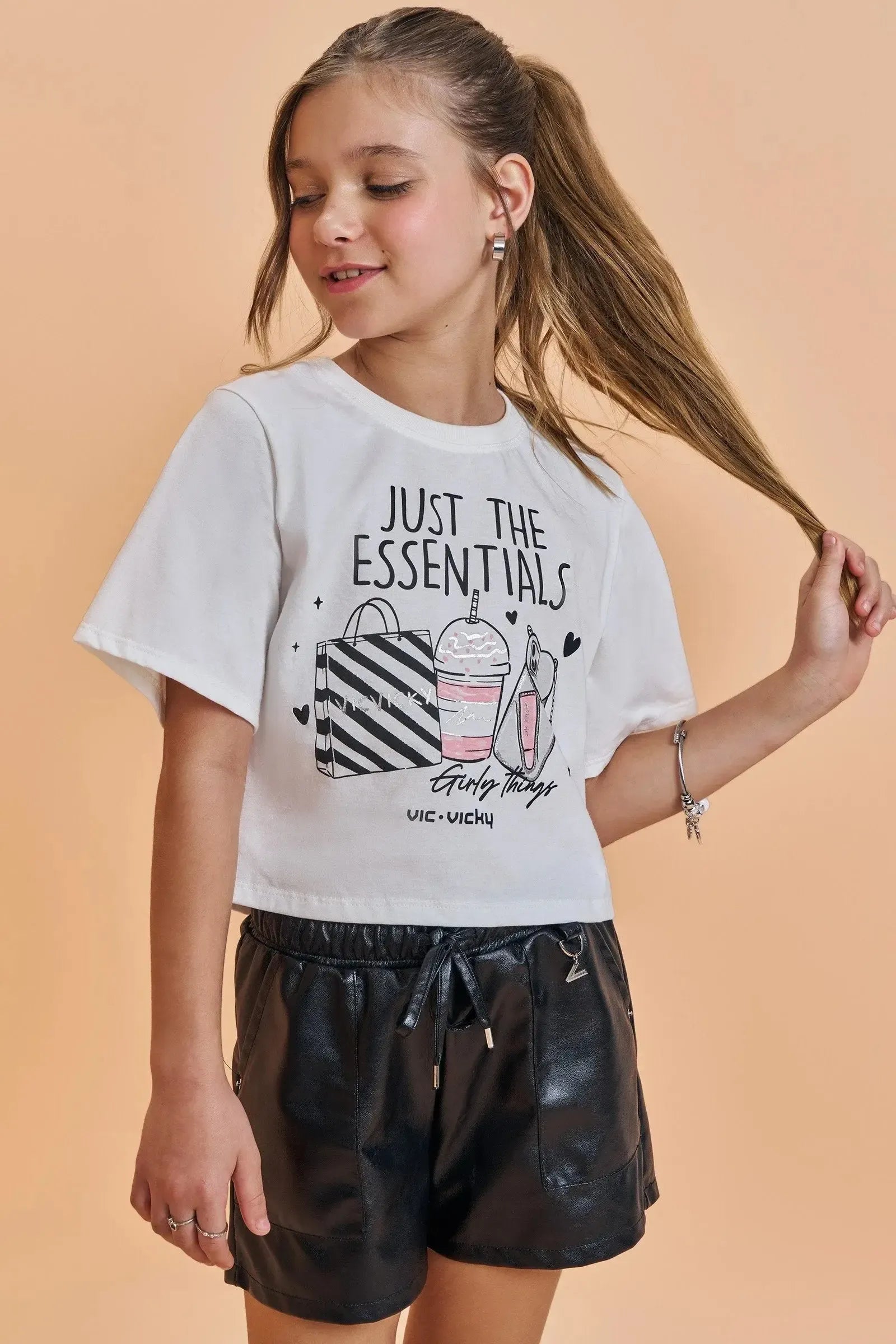 Blusa Boxy Over em Meia Malha 93485 Vic&Vicky Teen Menina