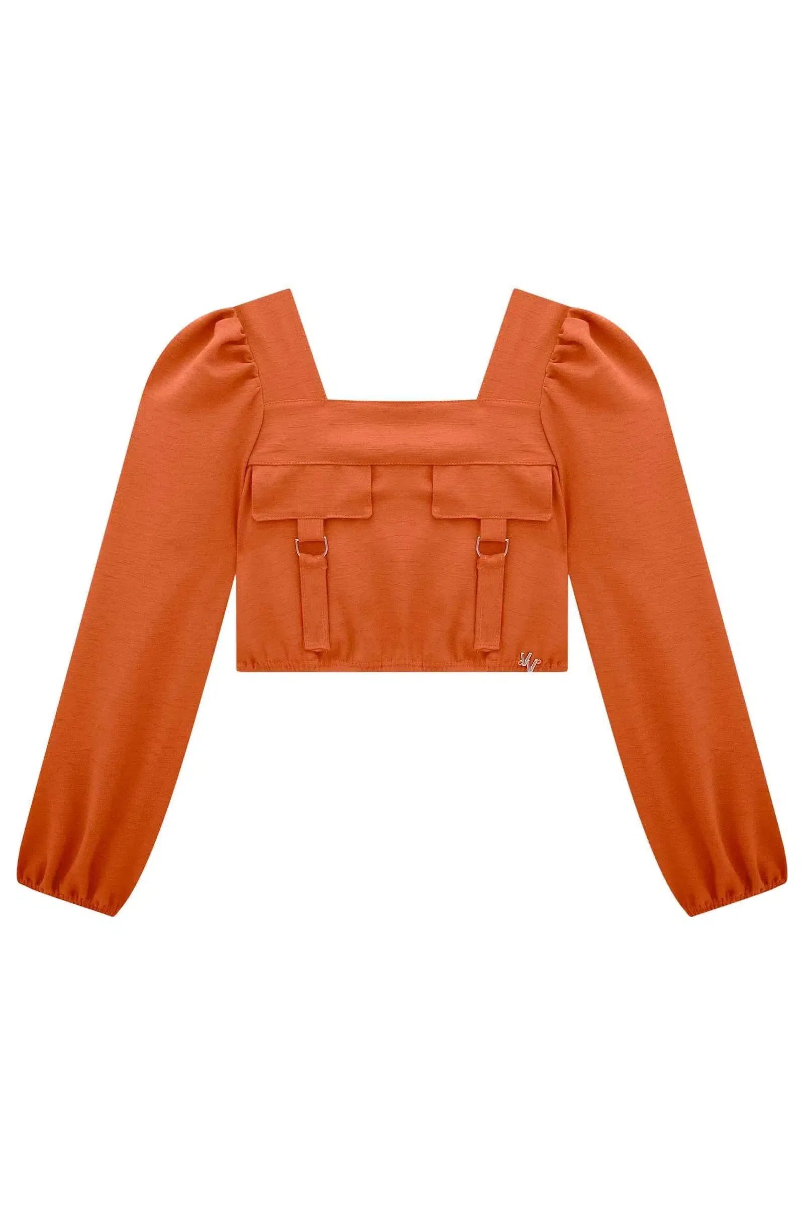 Blusa Cropped em Airflow 81268 Vic&Vicky Teen Menina