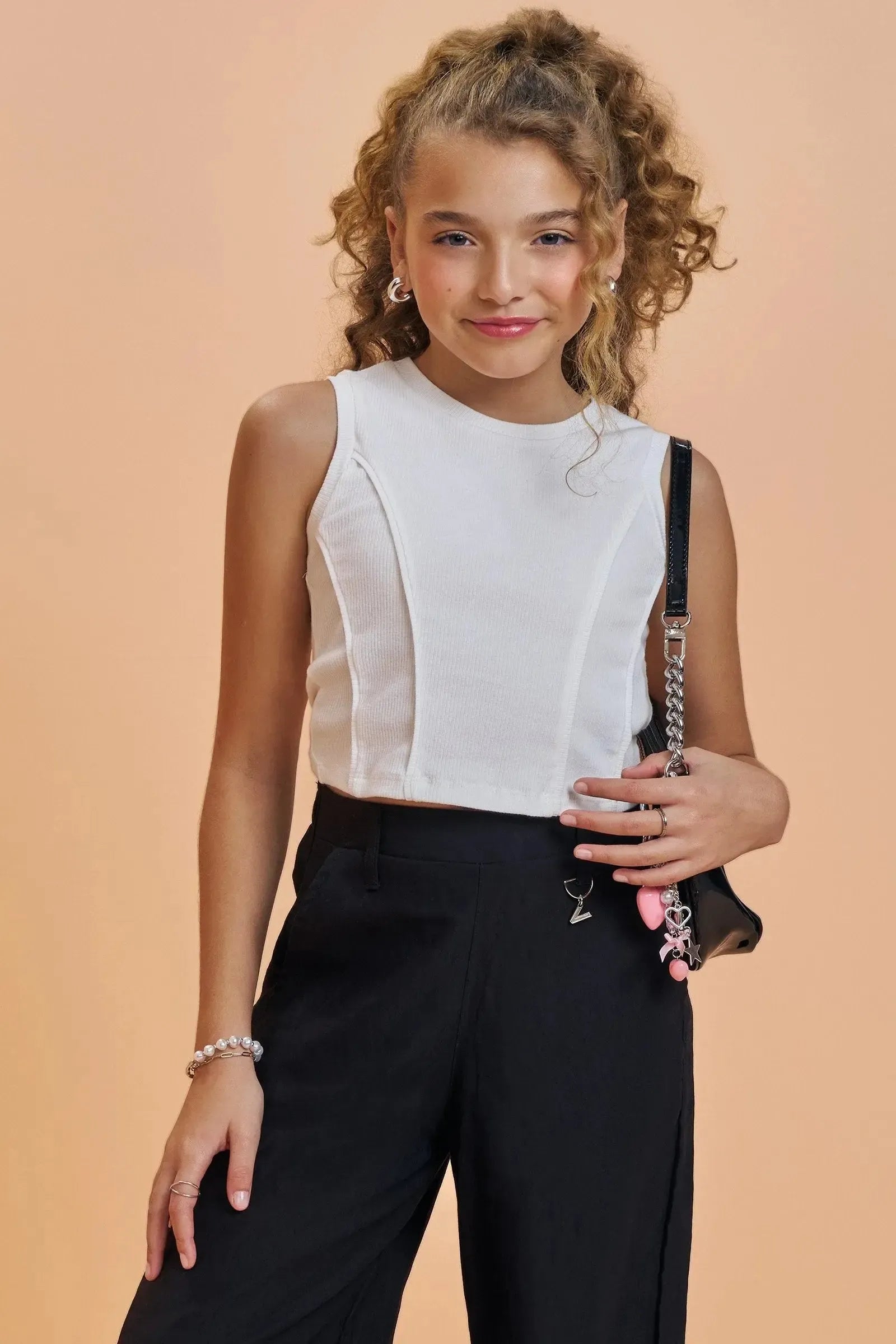 Blusa Cropped em Canelado Liz 93496 Vic&Vicky Teen Menina