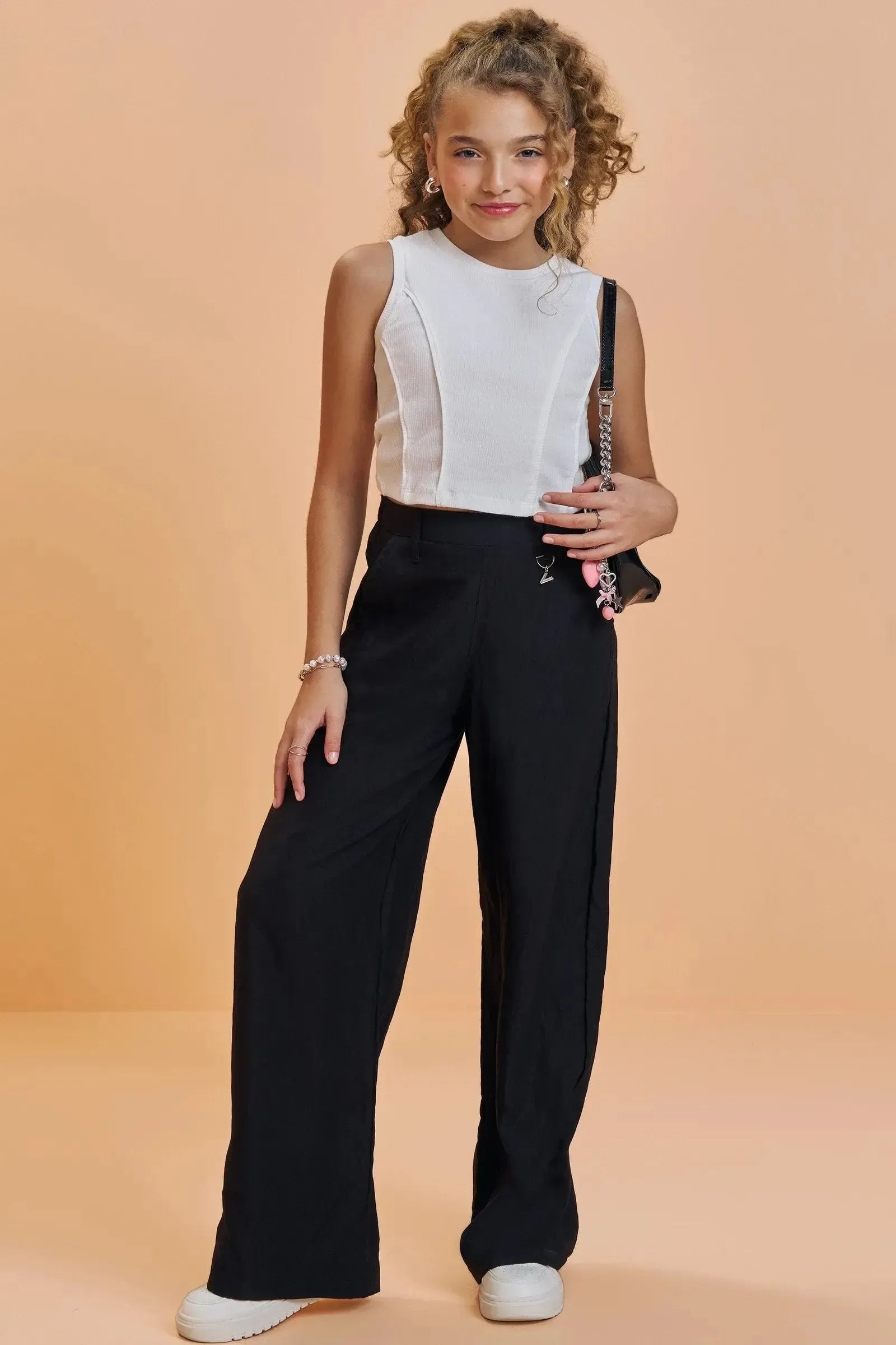 Blusa Cropped em Canelado Liz 93496 Vic&Vicky Teen Menina