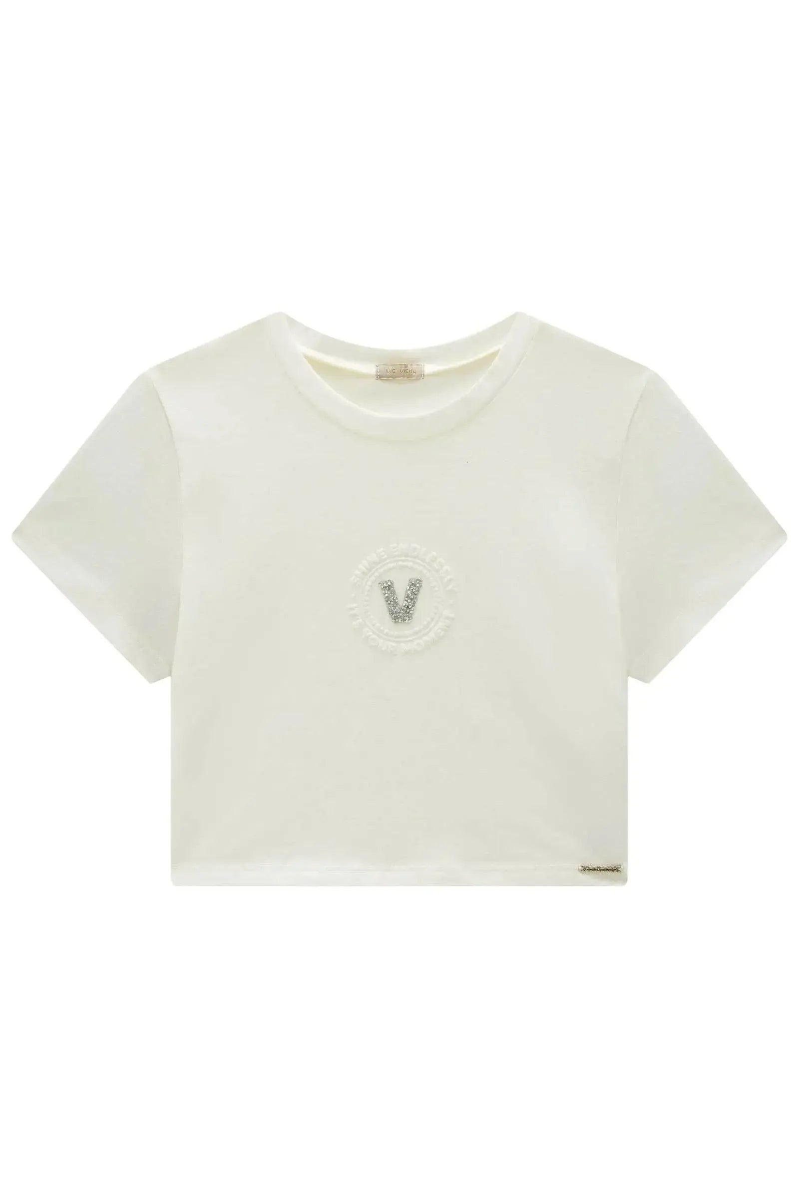 Blusa Cropped em Cotton 89684 Vic&Vicky Teen Menina