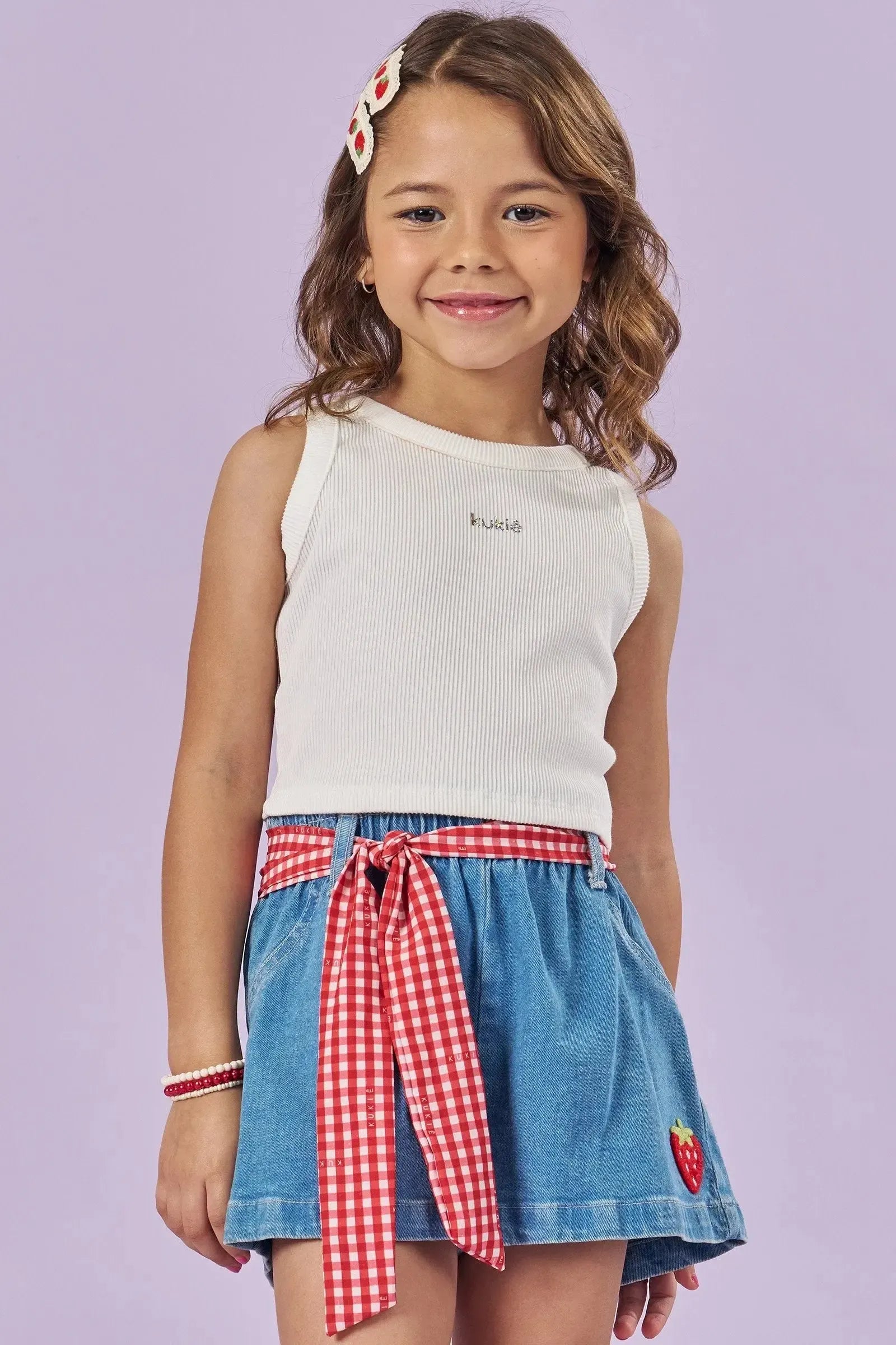 Blusa Cropped em Soft Line 82972 Kukiê Infantil Menina
