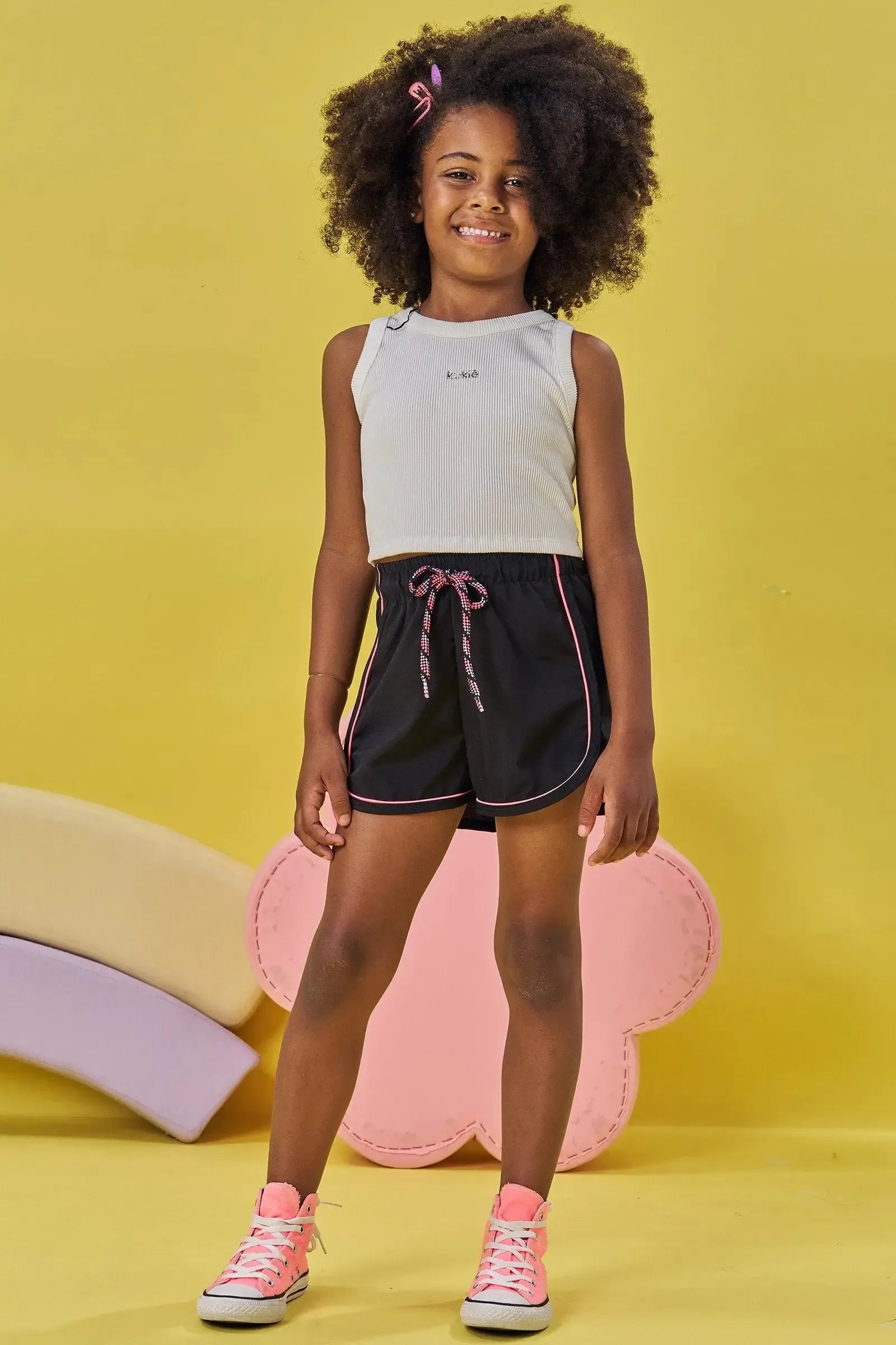 Blusa Cropped em Soft Line 82972 Kukiê Infantil Menina