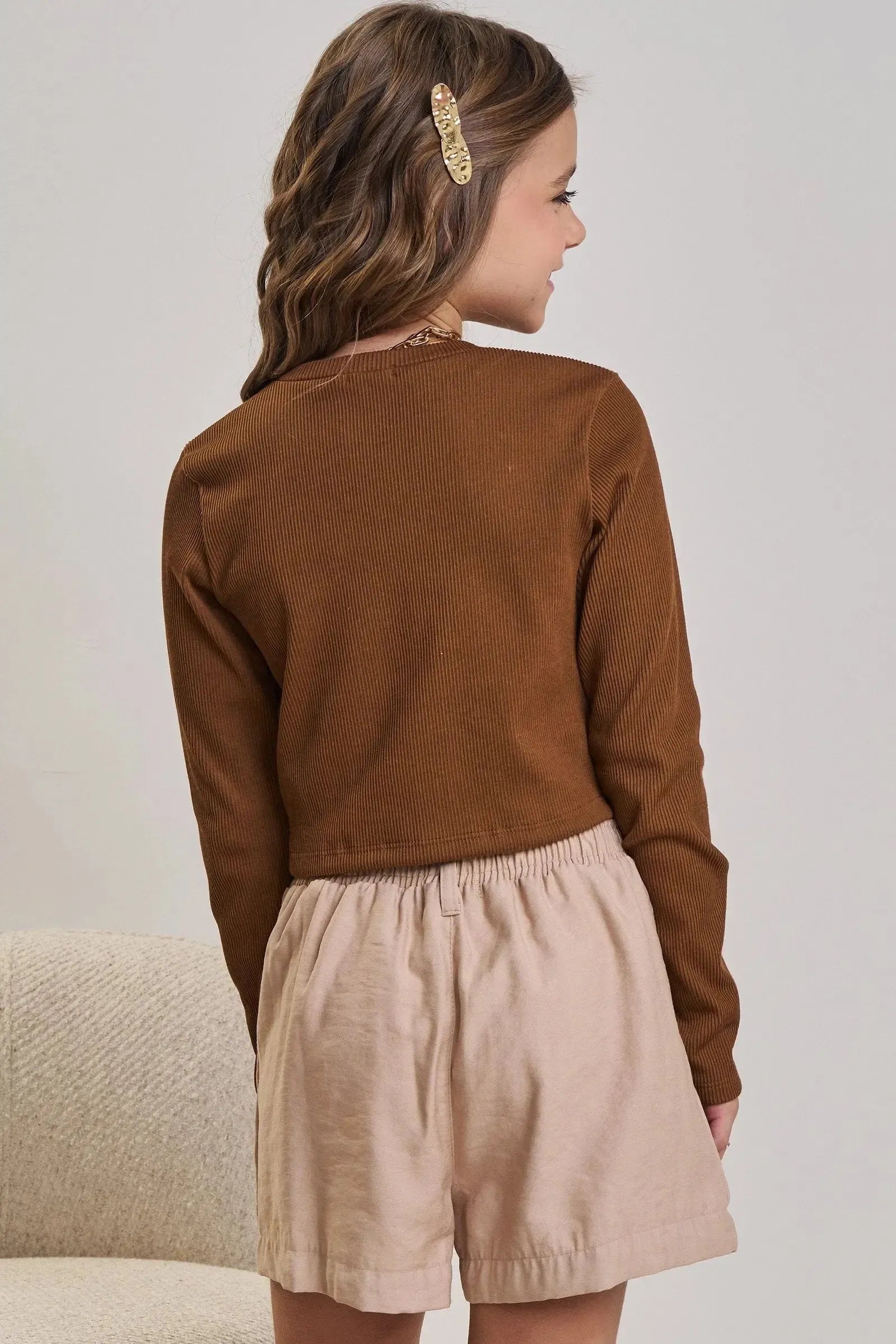 Blusa Cropped em Soft Line 89686 Vic&Vicky Teen Menina