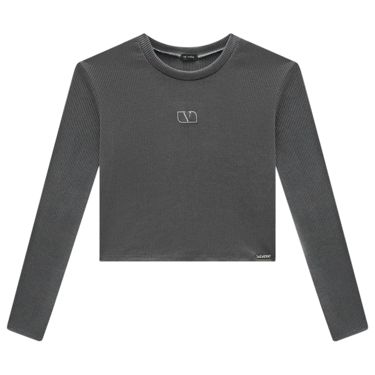Blusa Cropped Teen Vic&Vicky Cinza Soft Line - Conforto e Estilo