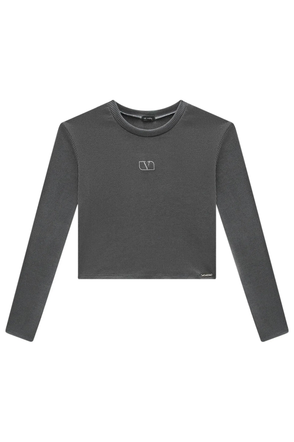 Blusa Cropped Teen Vic&Vicky Cinza Soft Line - Conforto e Estilo