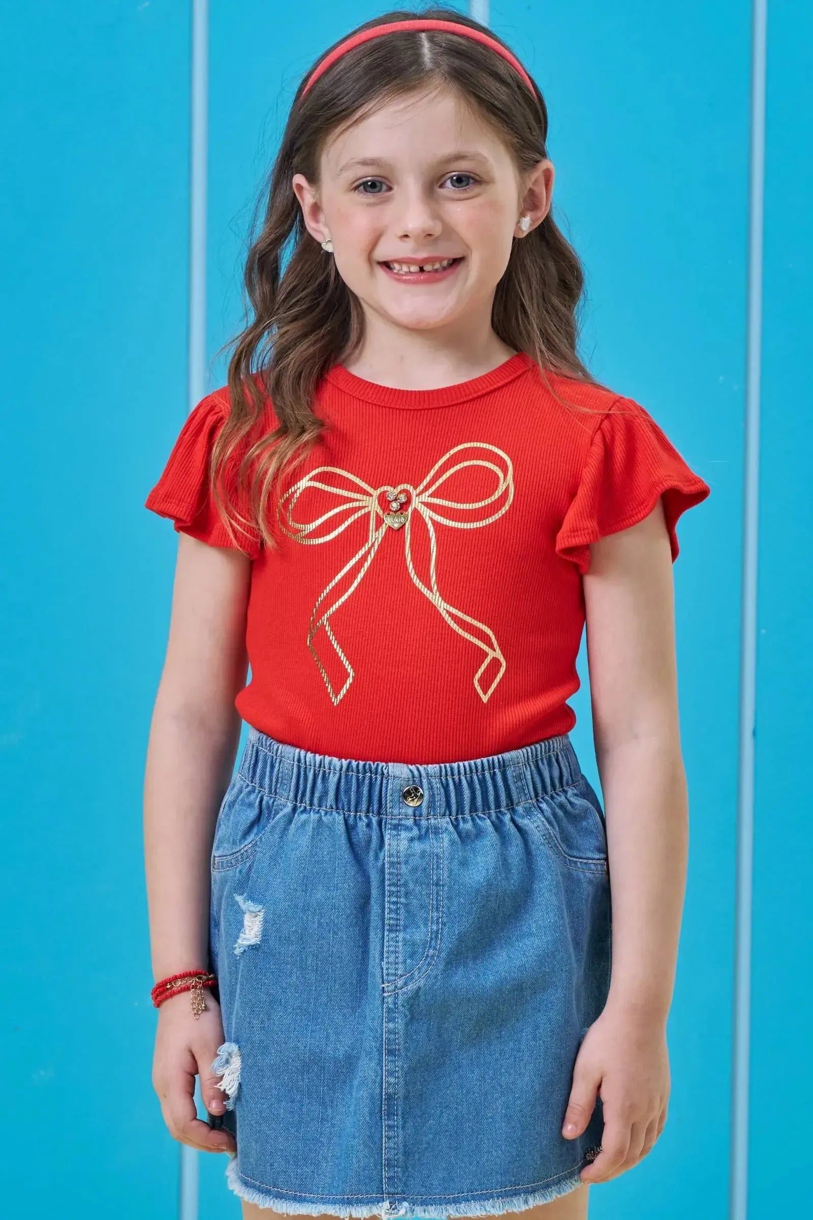 Blusa em Canelado de Viscose 98075 Kukiê Infantil Menina