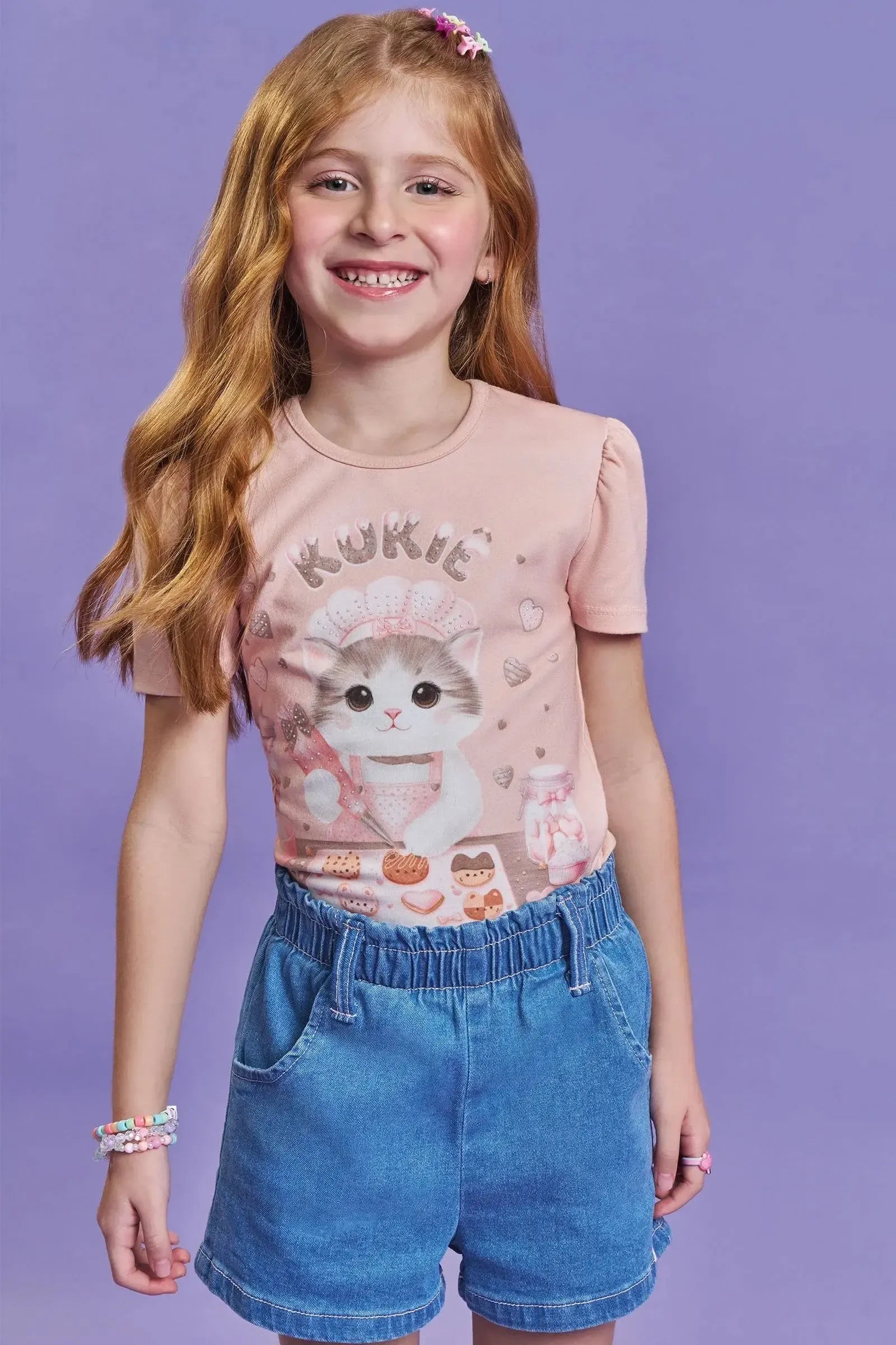 Blusa em Cotton 93827 Kukiê Infantil Menina