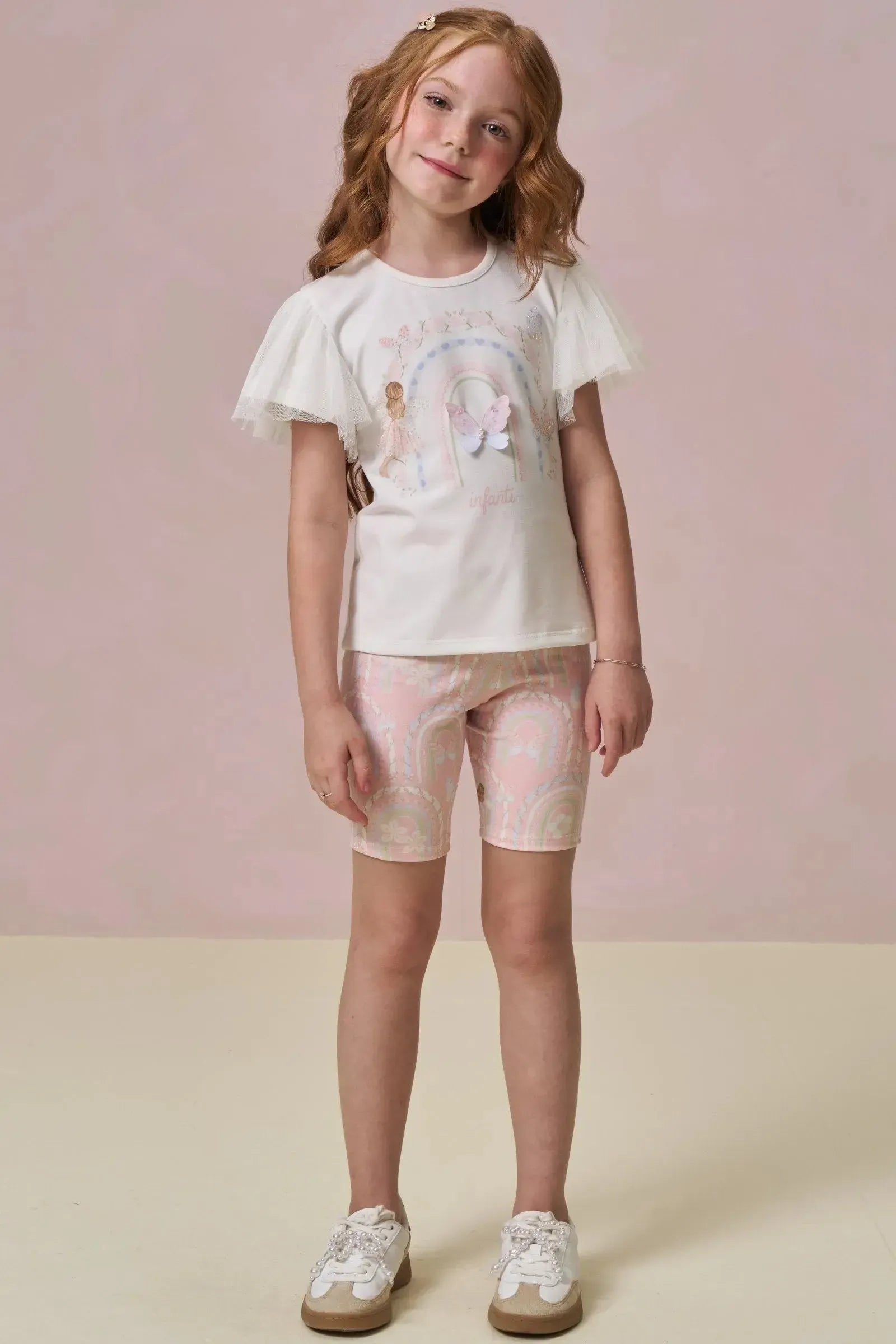 Blusa em Cotton e Tule 95884 Infanti Infantil Menina
