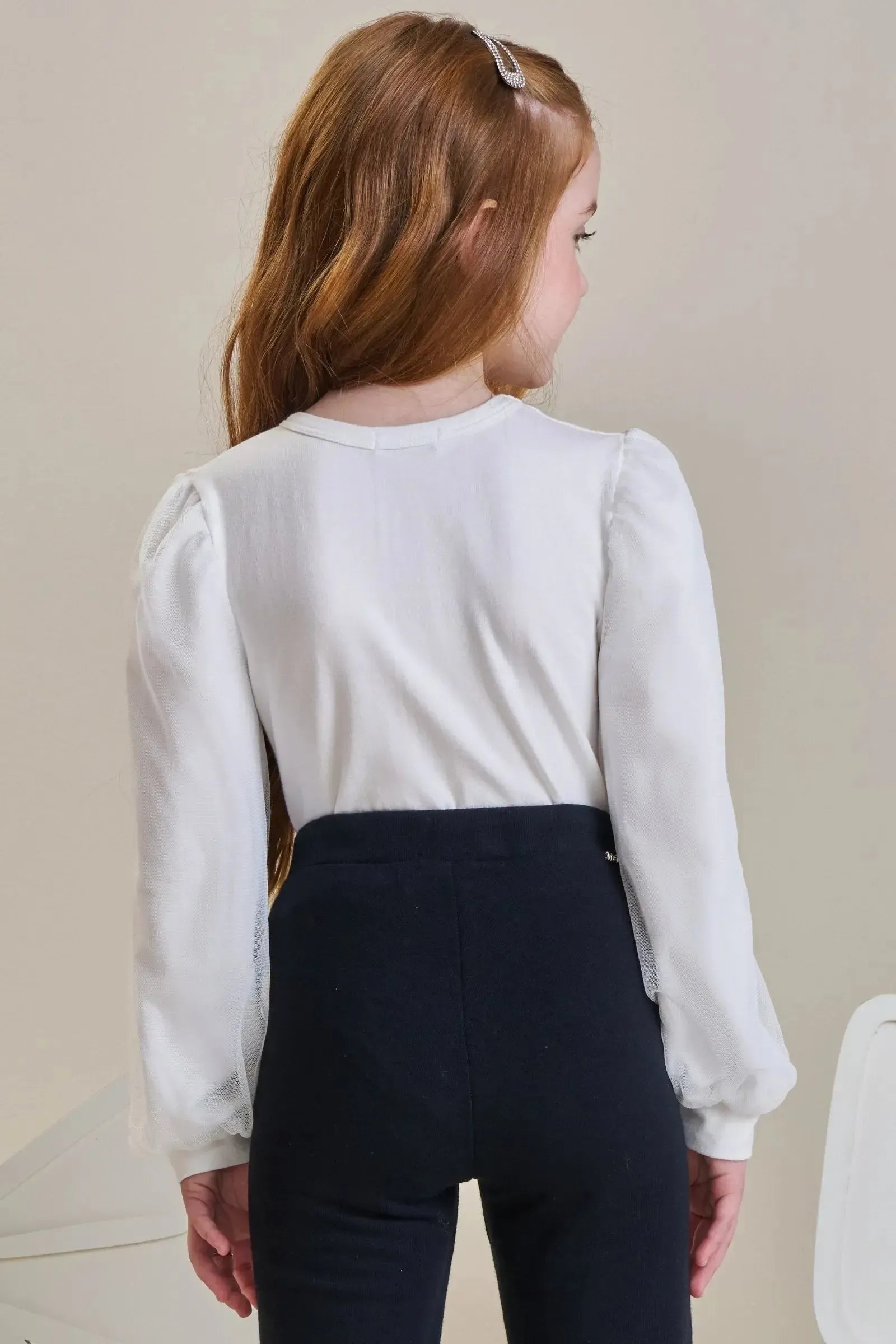 Blusa em Cotton e Tule com Elastano 89217 Infanti Infantil Menina