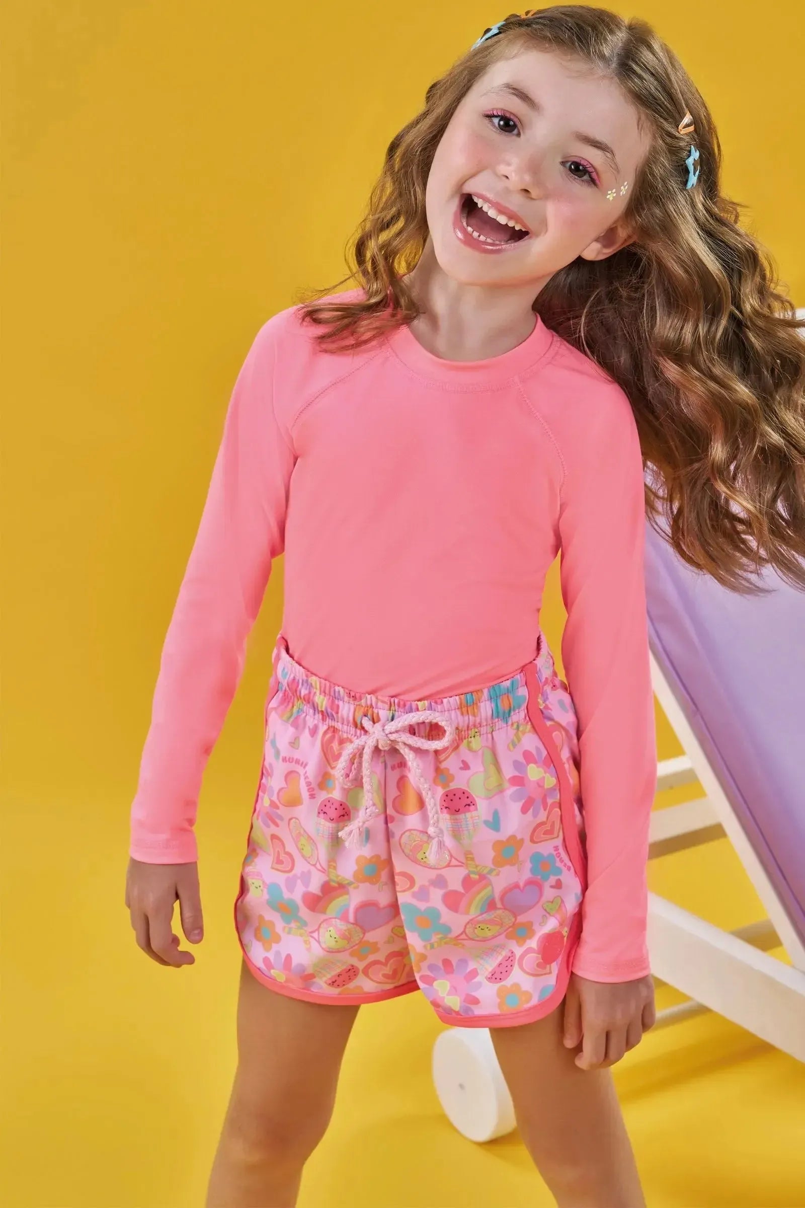 Blusa em Malha com Proteção UV50+ 87995 Kukiê Infantil Menina