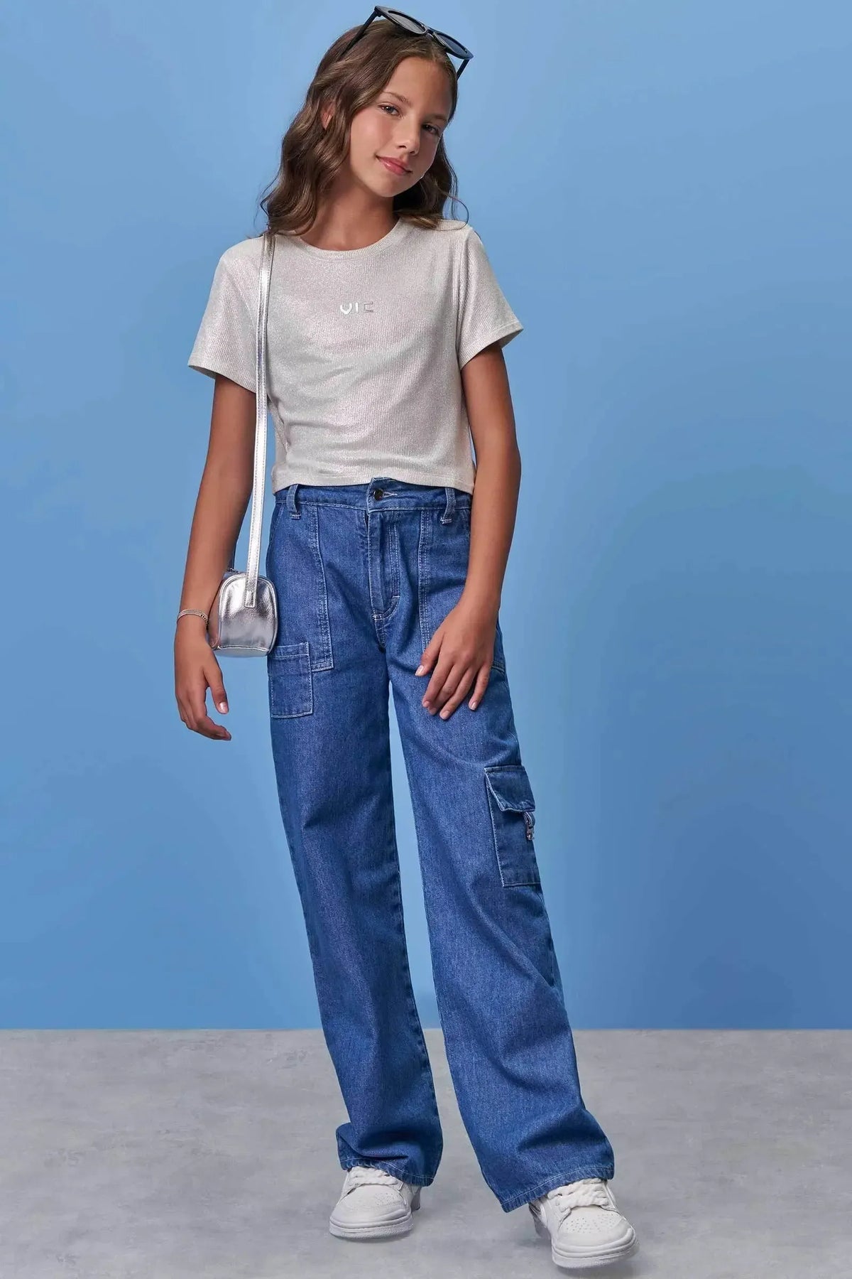 Blusa em Malha Foil 98491 Vic Teen Menina