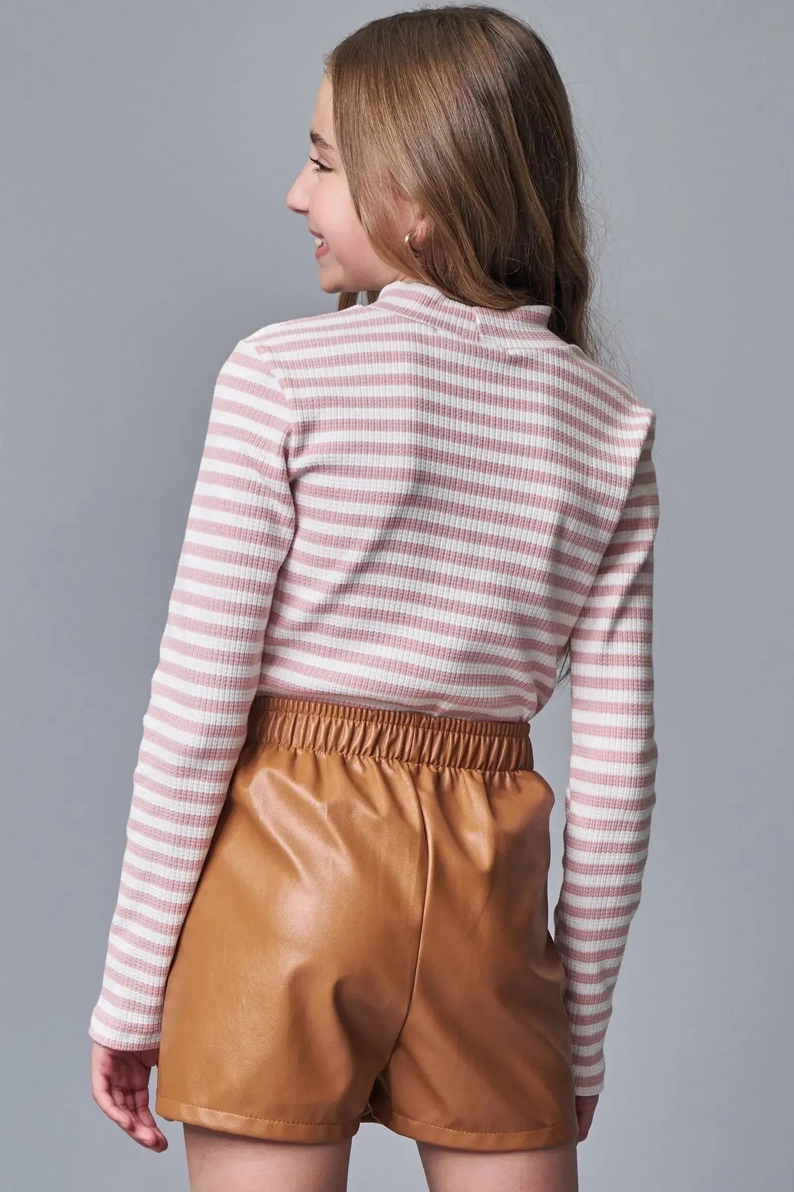 Blusa em Malha Waffle Listrada 89196 Lilimoon Teen Menina