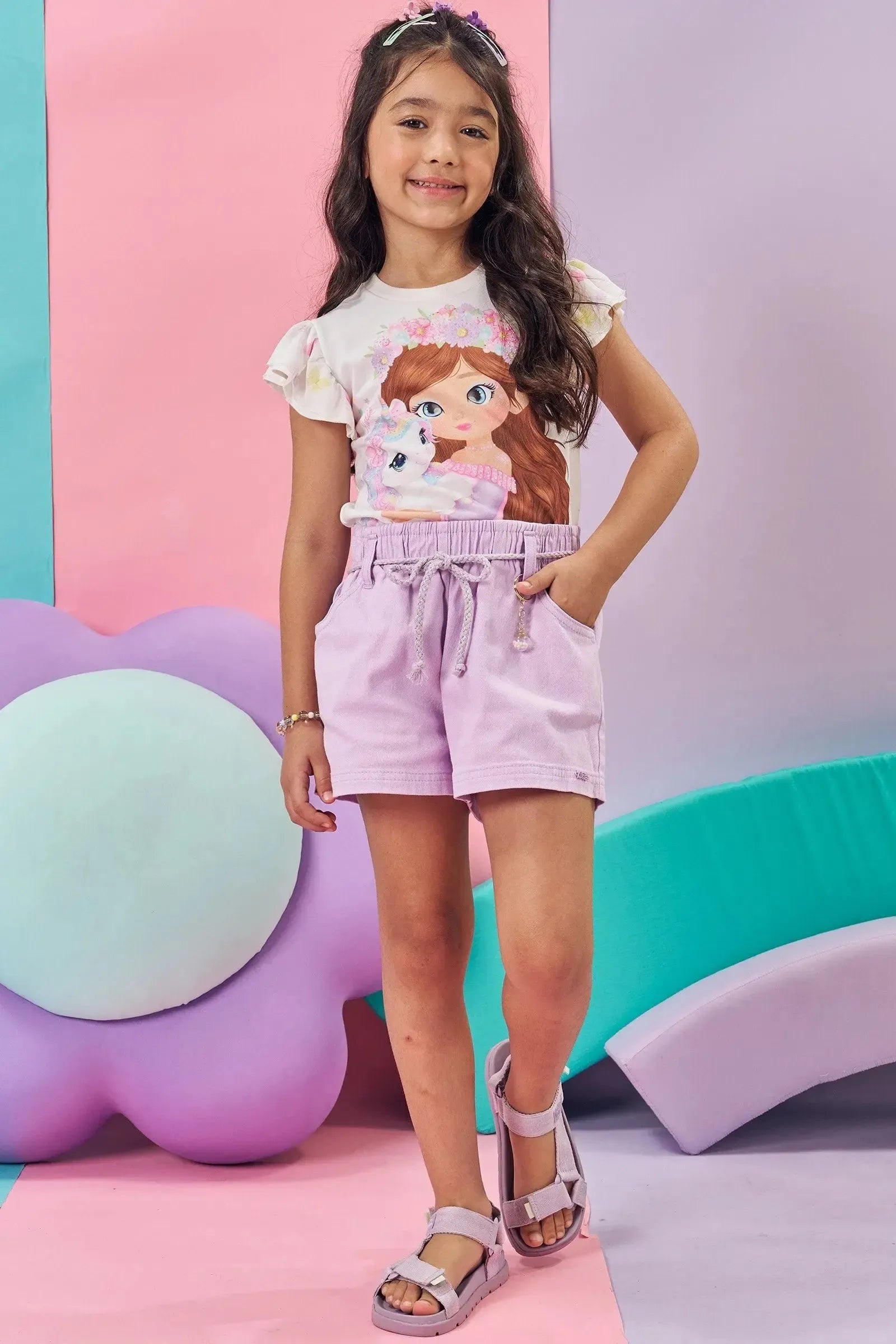 Blusa em Meia Malha 85279 Kukiê Infantil Menina