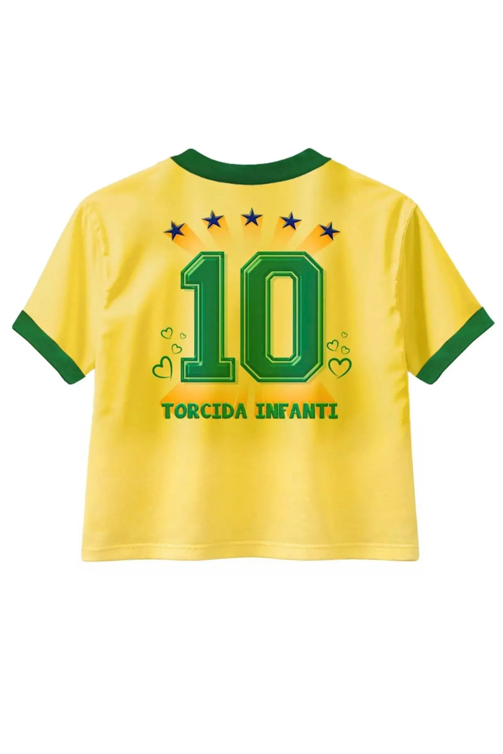 Blusa em Meia Malha Algodão Prime Conforto Para Comemorar Os Gols Do Brasil e Vestir a Camisa 10! Estampa com Strass Para Celebrar Cada Lance. 99743 Infanti Infantil Menina