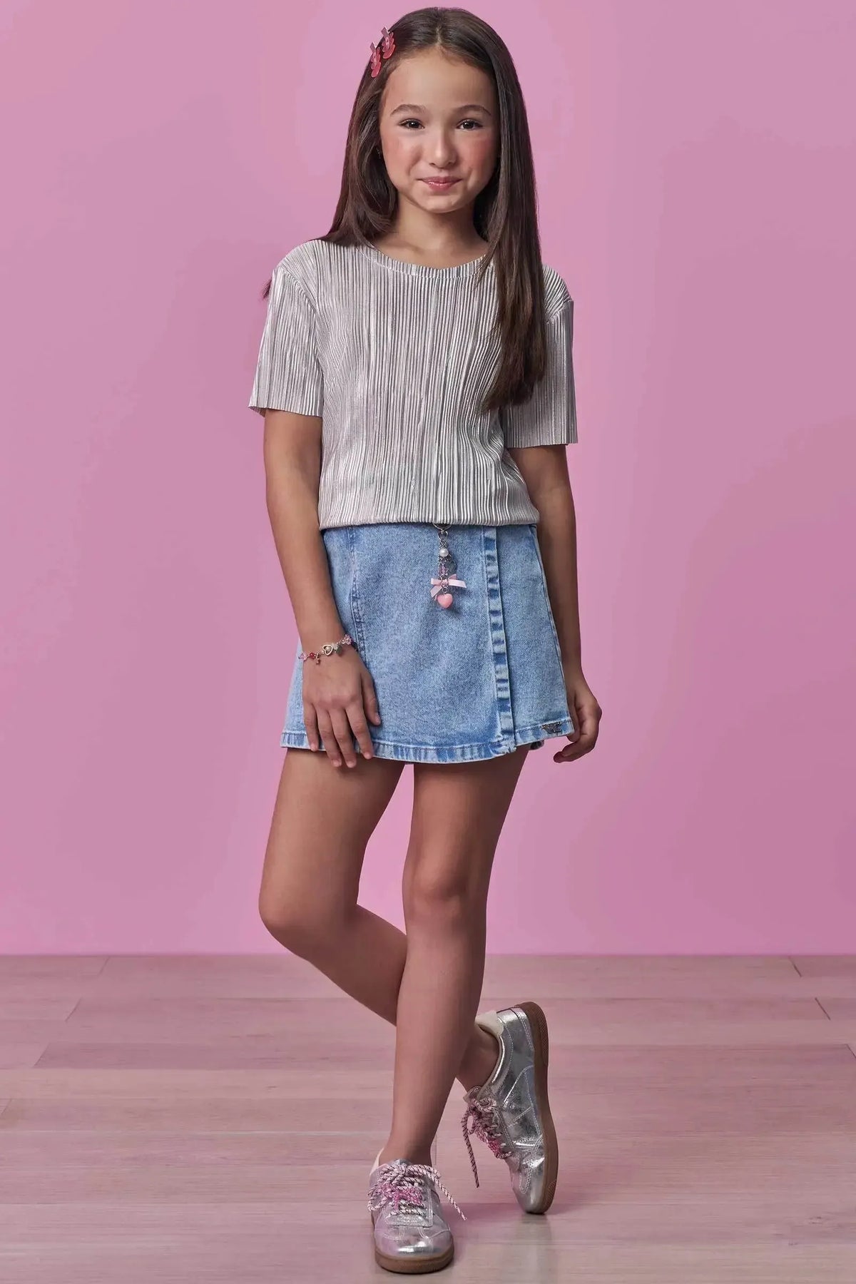 Blusa em Plissado 98486 Vic Teen Menina