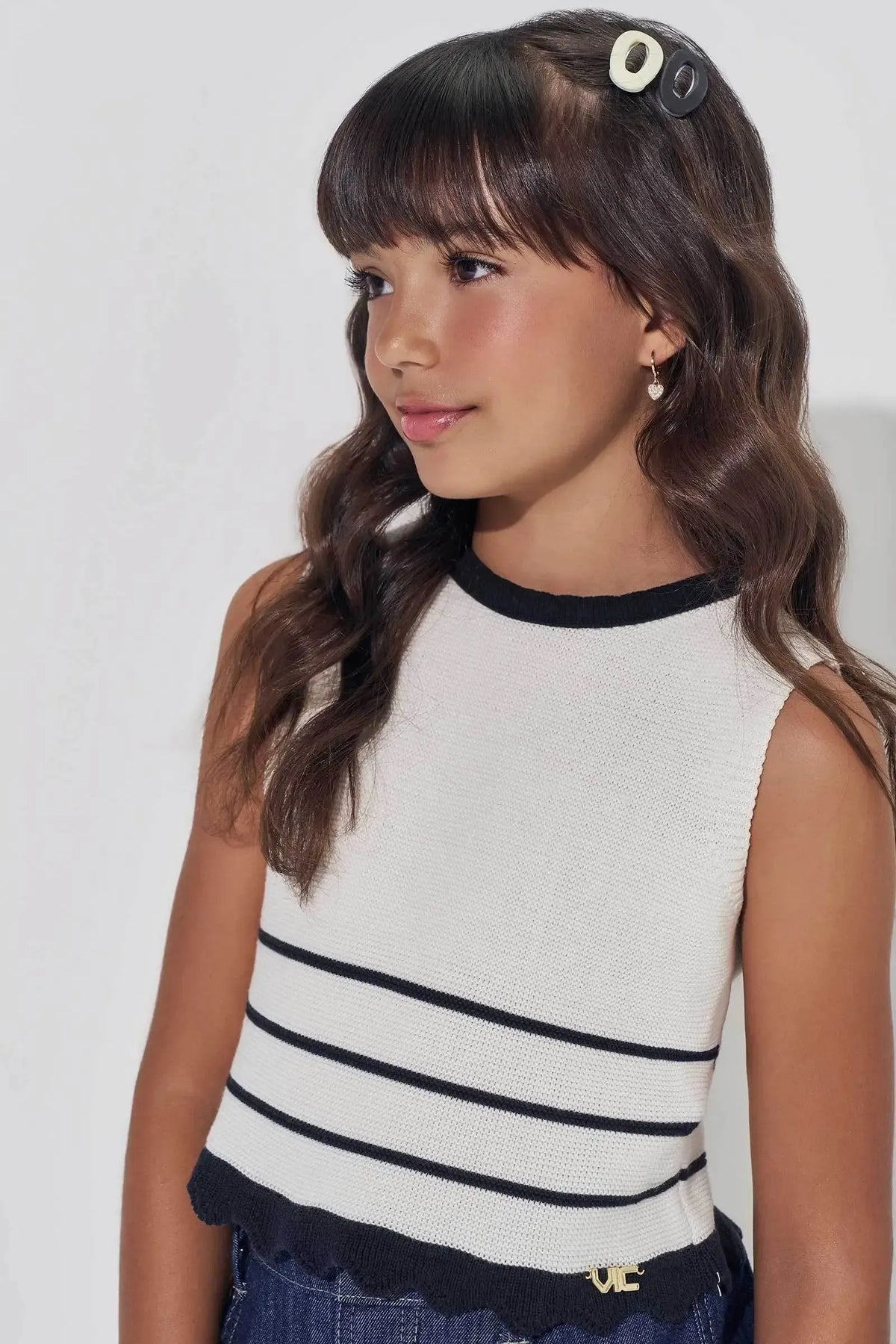 Blusa em Tricô 100% Algodão 98274 Vic Teen Menina