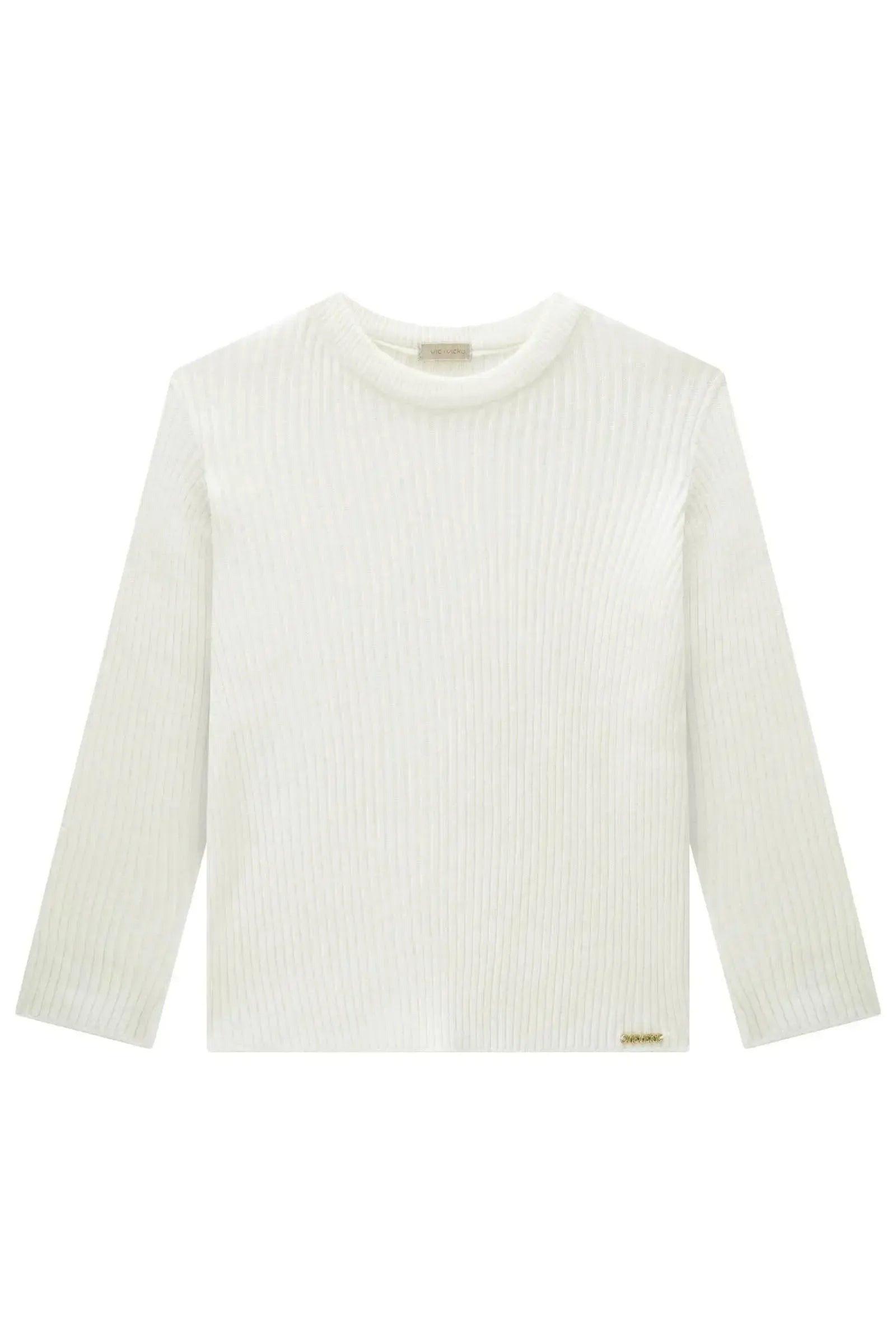 Blusa Tricô Prime Off White Menina Vic&Vicky - Conforto e Estilo