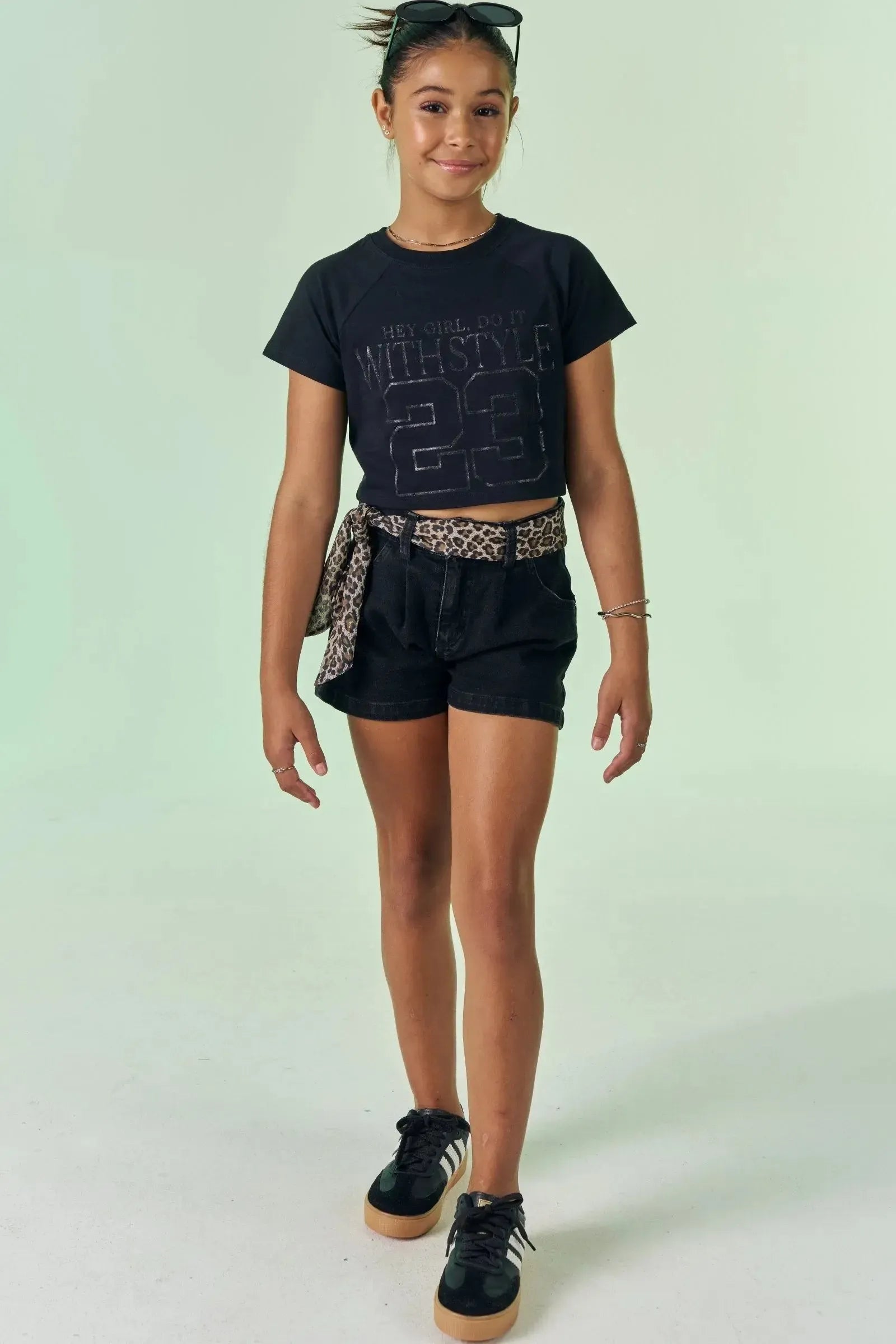 Blusa Raglan Cropped em Meia Malha 87111 Vic&Vicky Teen Menina