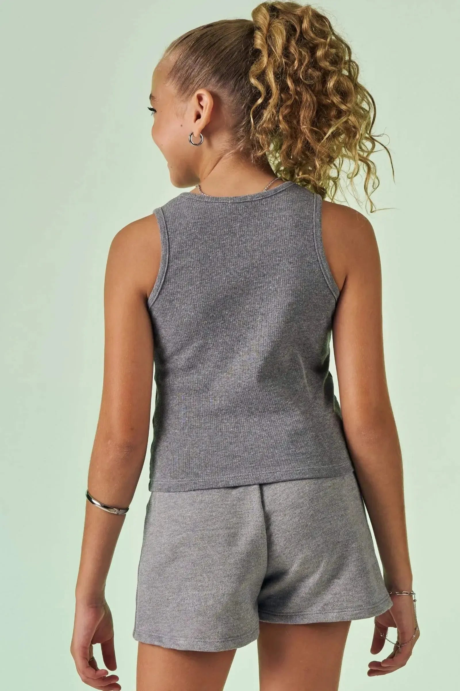 Blusa Regata Boxy em Canelado Liz 90407 Vic&Vicky Teen Menina