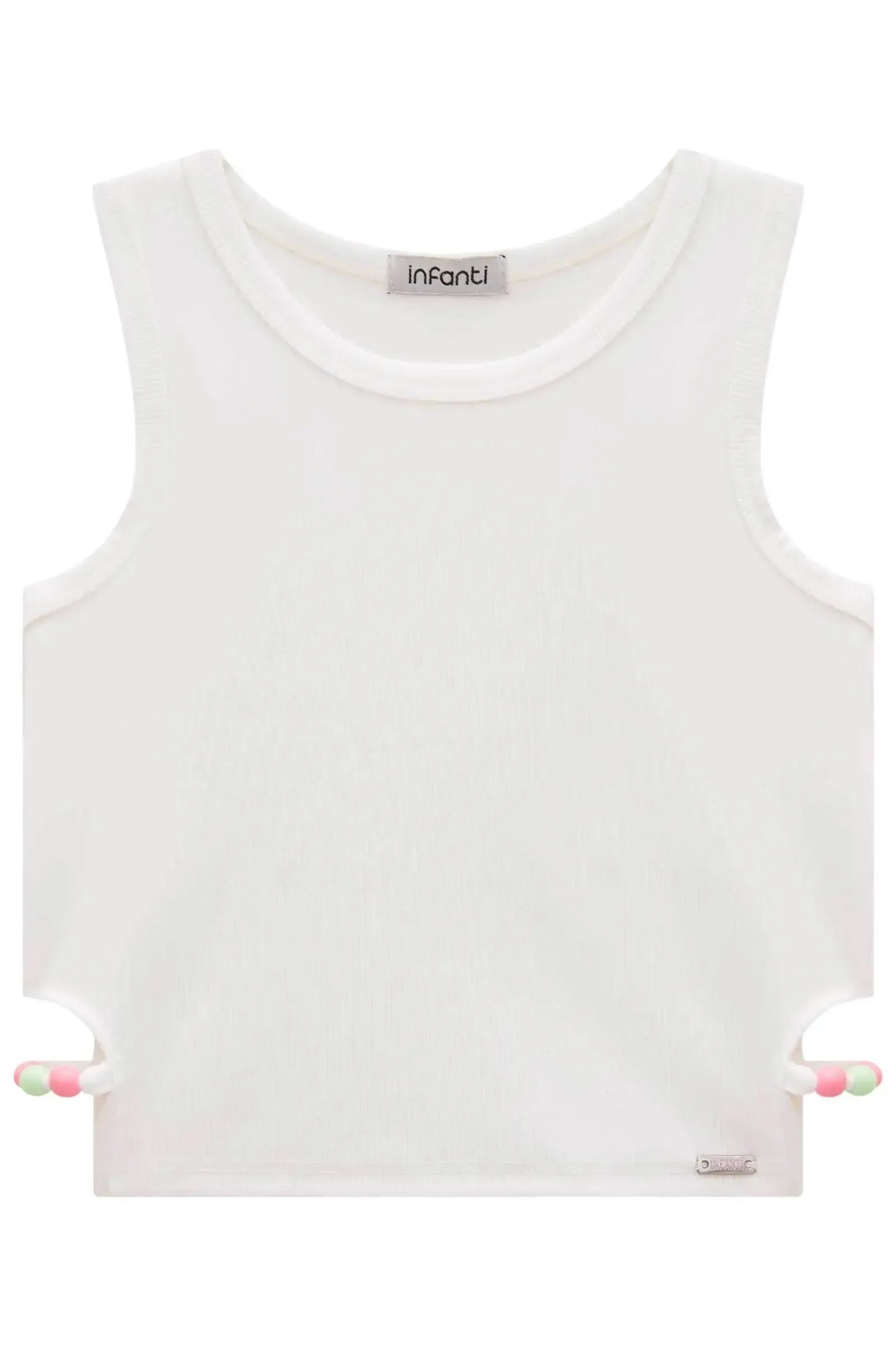 Blusa Regata Cropped em Ribana Fancy 82837 Infanti Infantil Menina