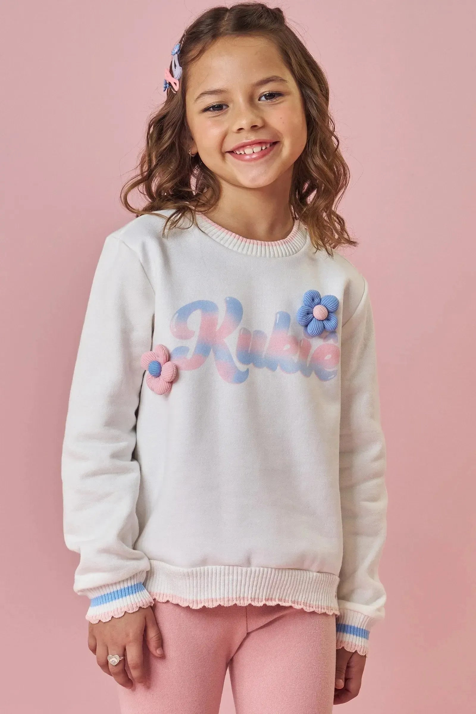 Blusão em Molecotton 90894 Kukiê Infantil Menina