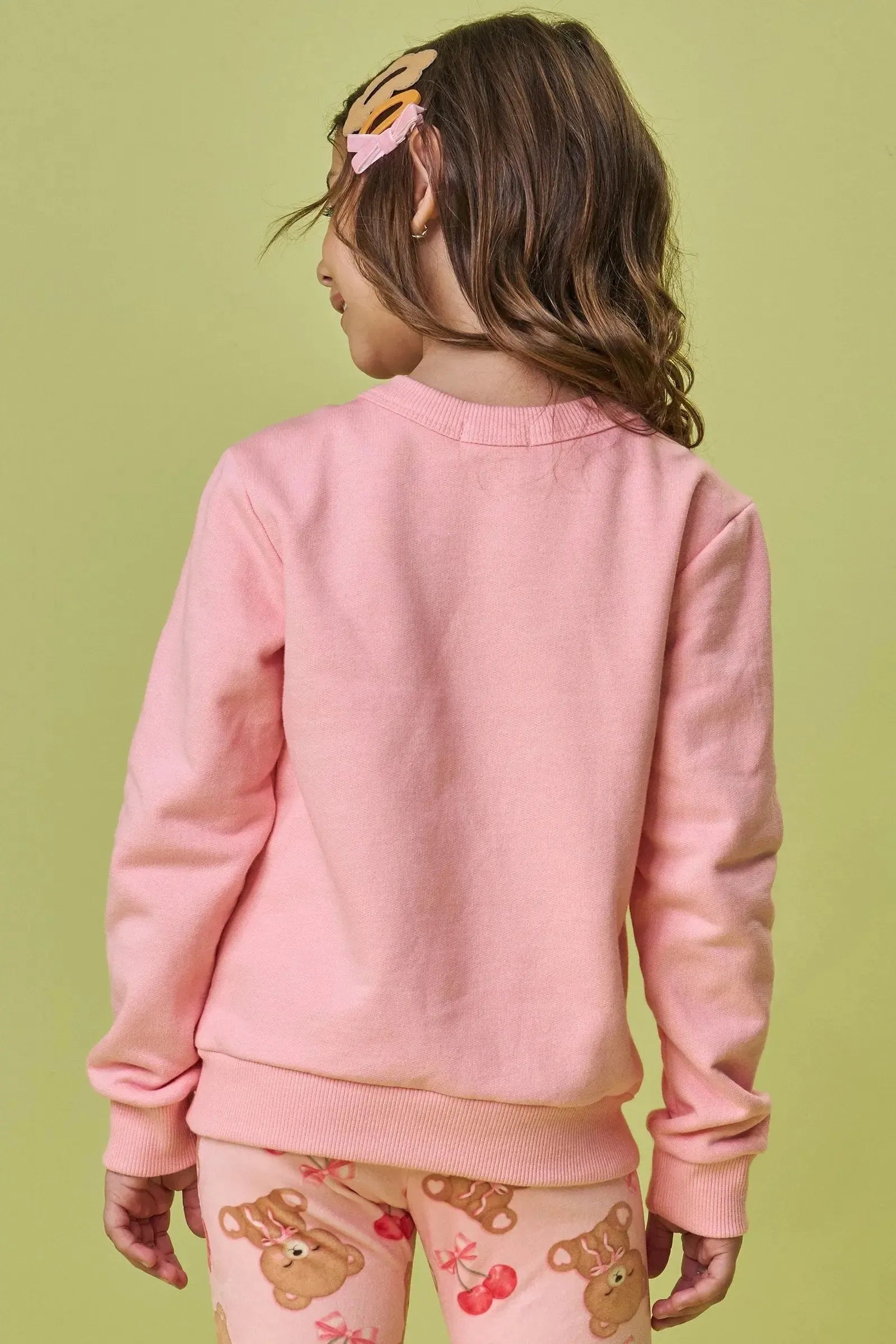 Blusão em Moletom com Pelúcia 89583 Kukiê Infantil Menina