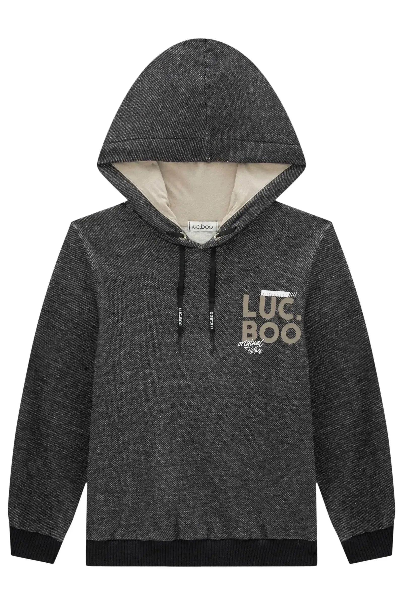 Blusão em Moletom Diagonal com Pelúcia 89366 LucBoo Infantil Menino