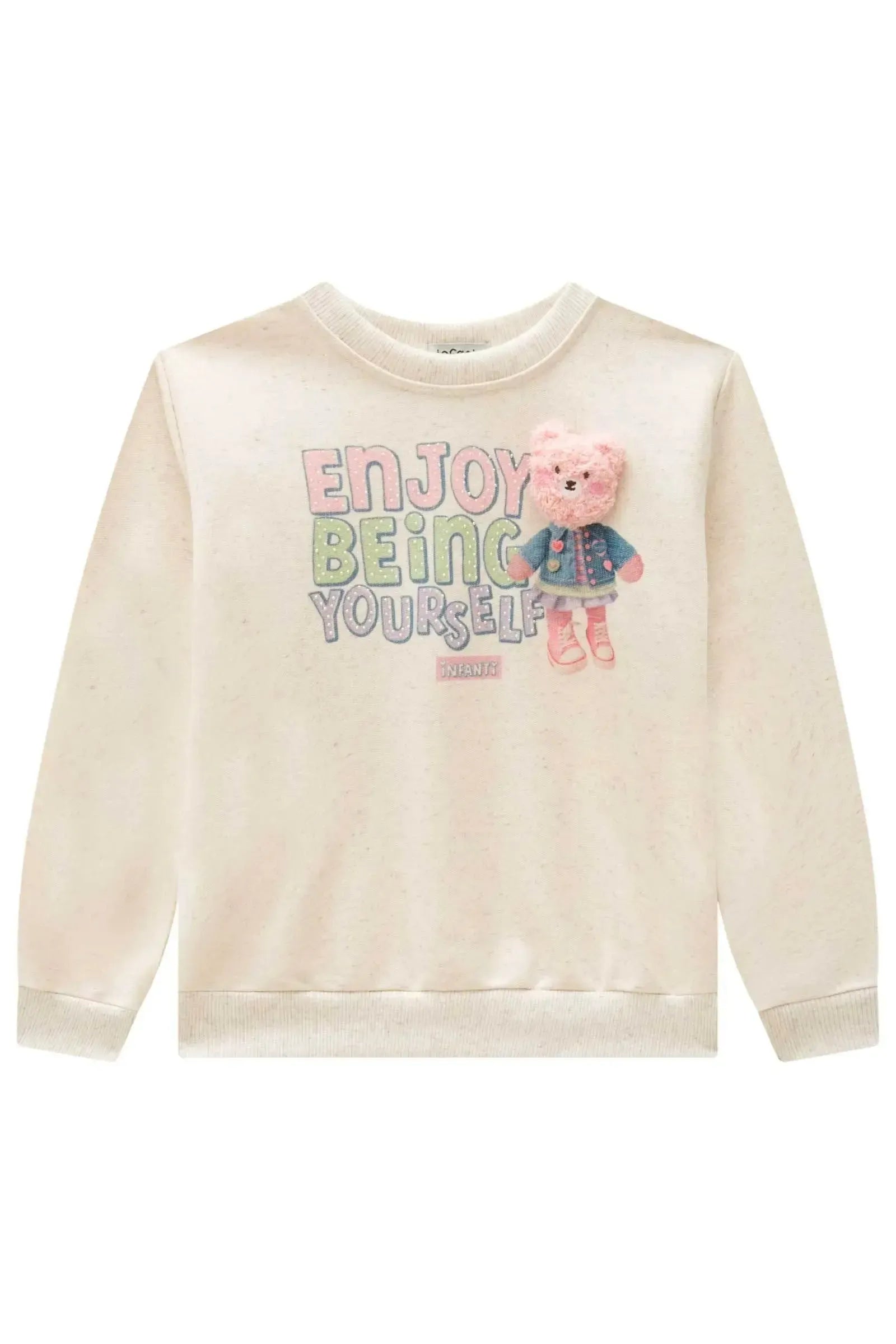 Blusão em Moletom Linho sem Pelúcia 90806 Infanti Infantil Menina
