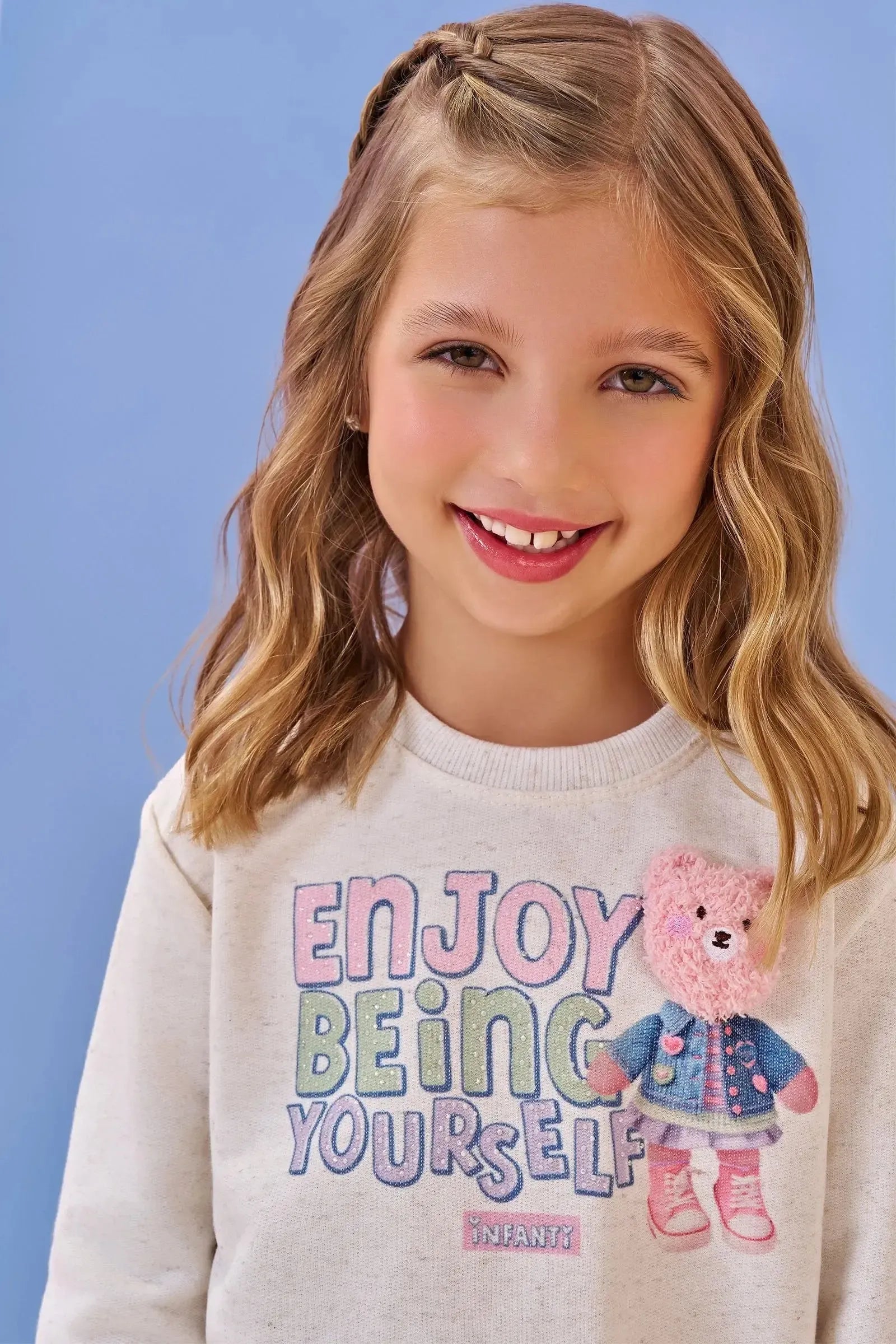 Blusão em Moletom Linho sem Pelúcia 90806 Infanti Infantil Menina