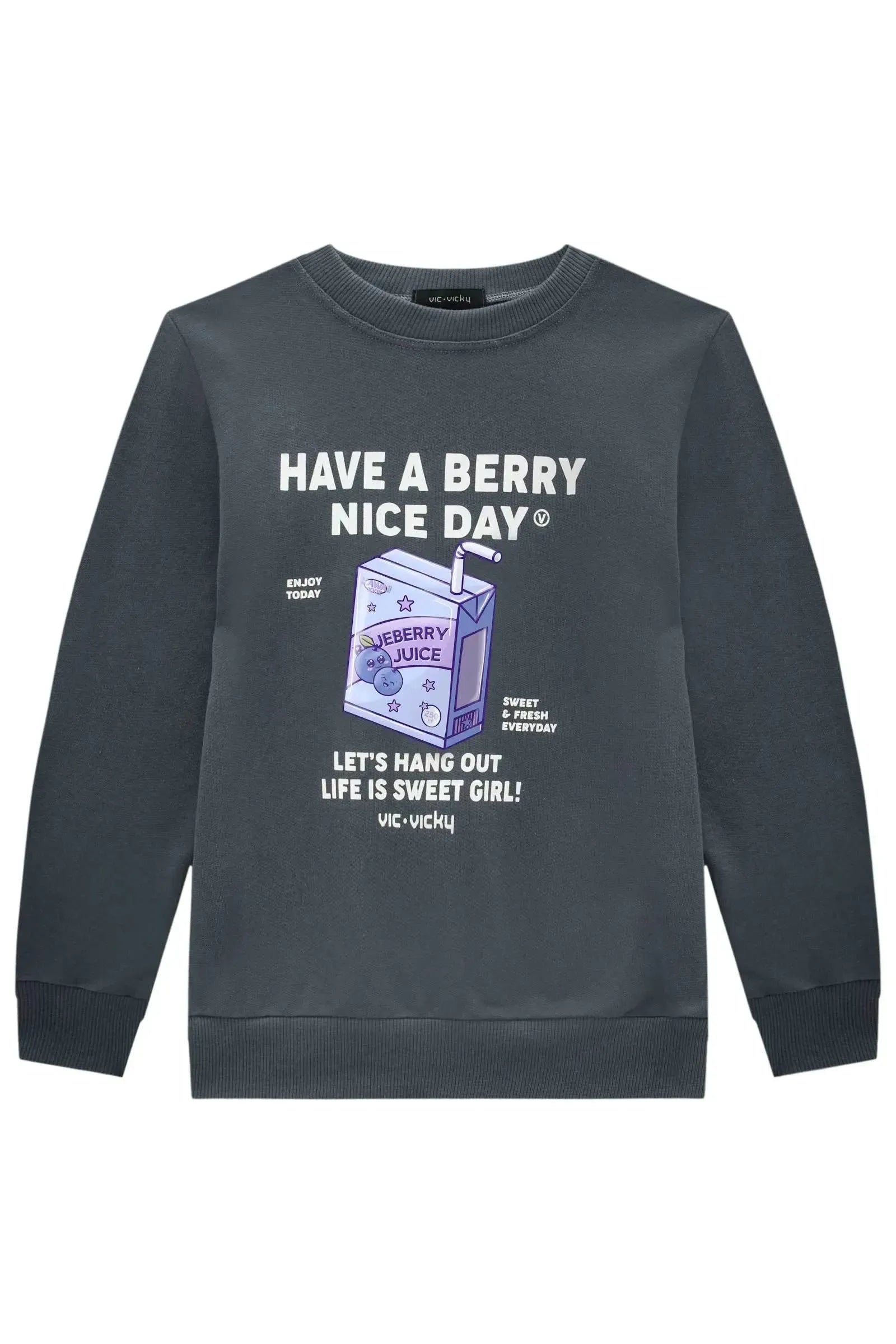 Blusão em Moletom sem Pelúcia 89189 Vic&Vicky Teen Menina