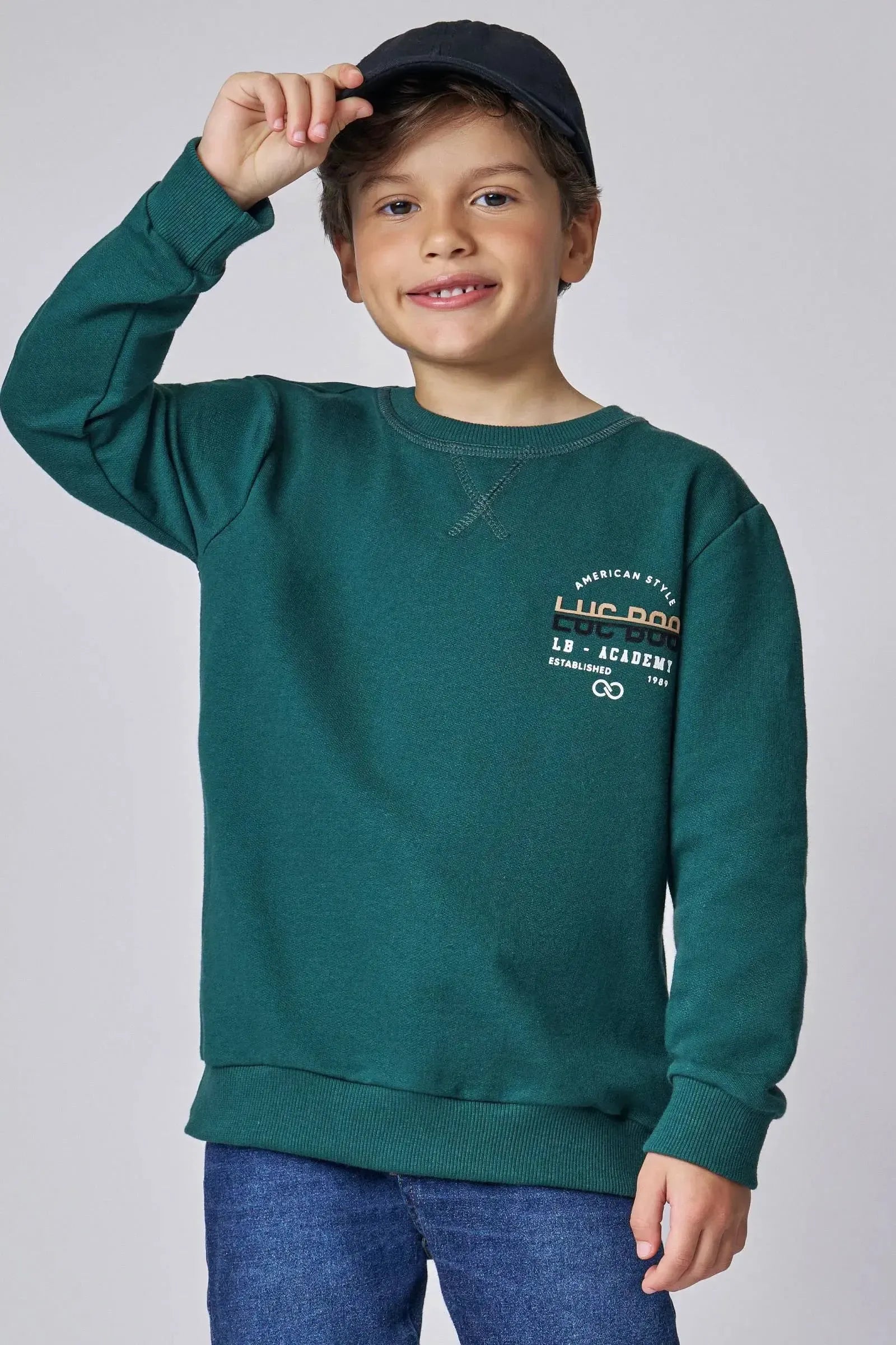 Blusão em Moletom sem Pelúcia 90103 LucBoo Infantil Menino