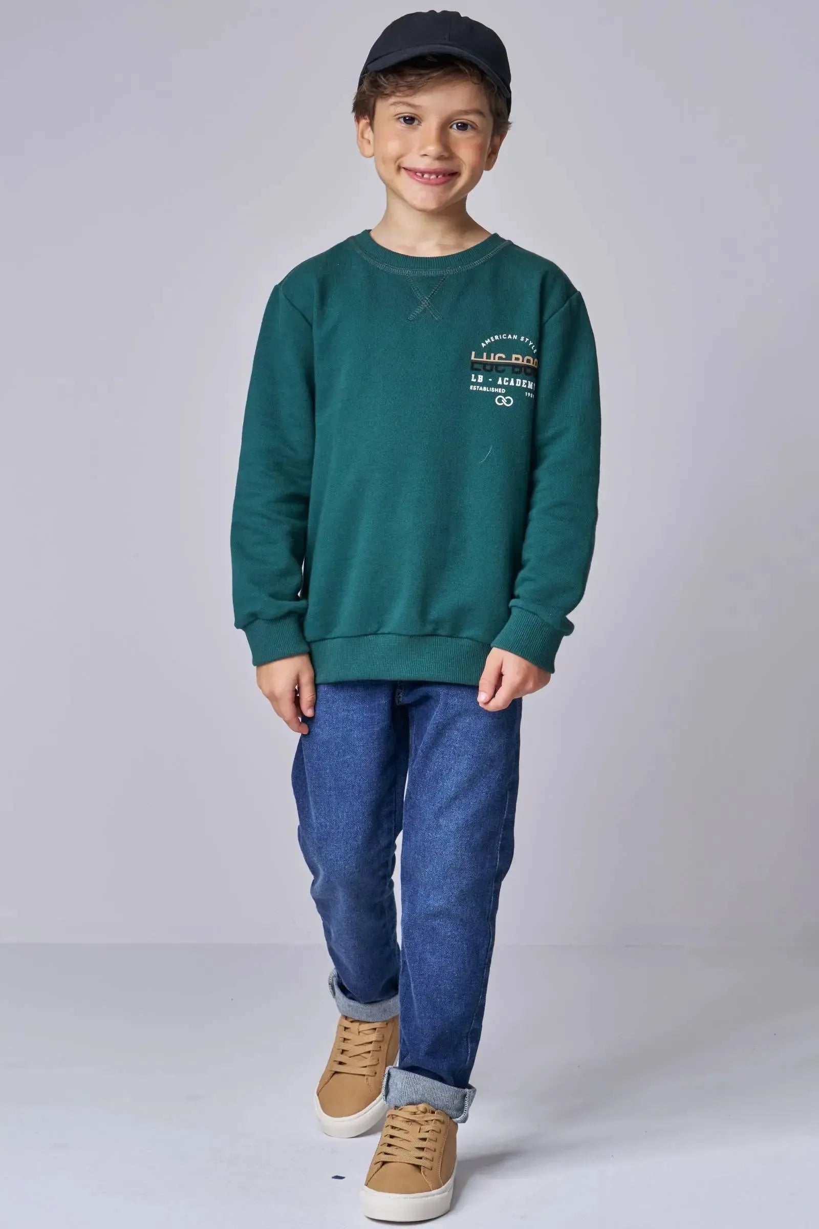 Blusão em Moletom sem Pelúcia 90103 LucBoo Infantil Menino