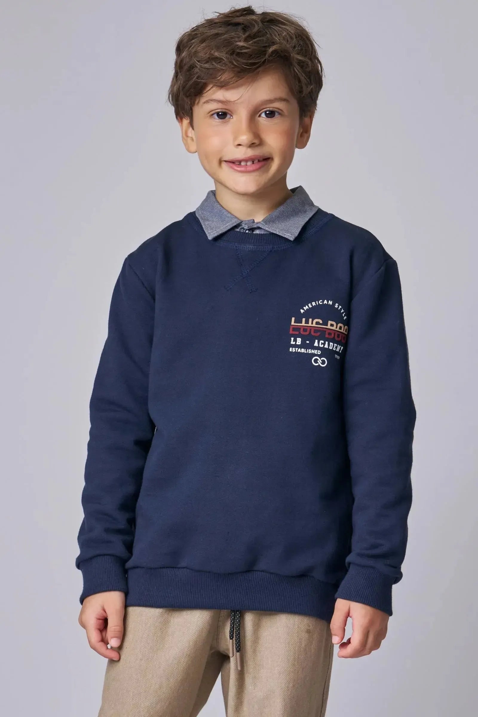 Blusão em Moletom sem Pelúcia 90103 LucBoo Infantil Menino