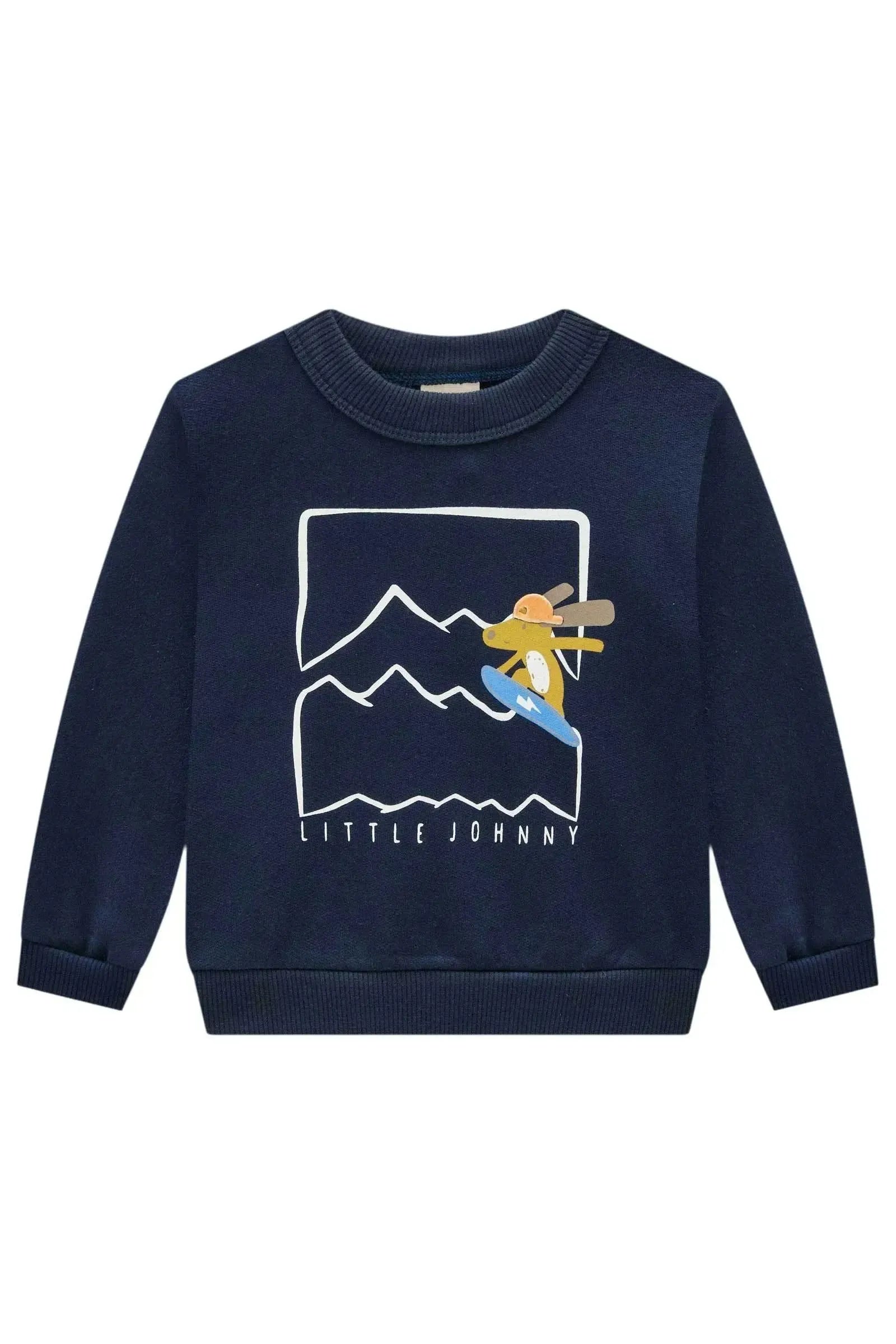 Blusão em Moletom sem Pelúcia 91936 Johnny Fox Bebê Menino