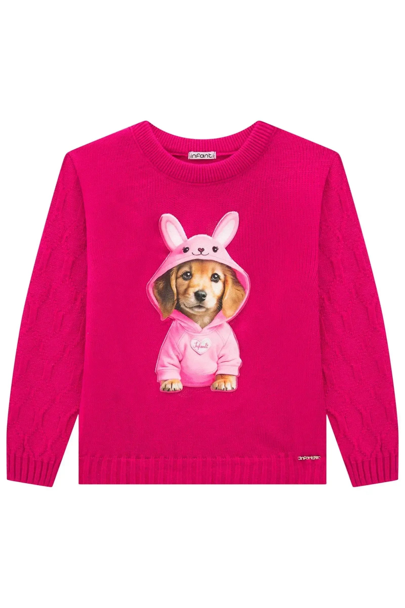 Blusão em Tricot 100% Acrílico 89497 Infanti Infantil Menina