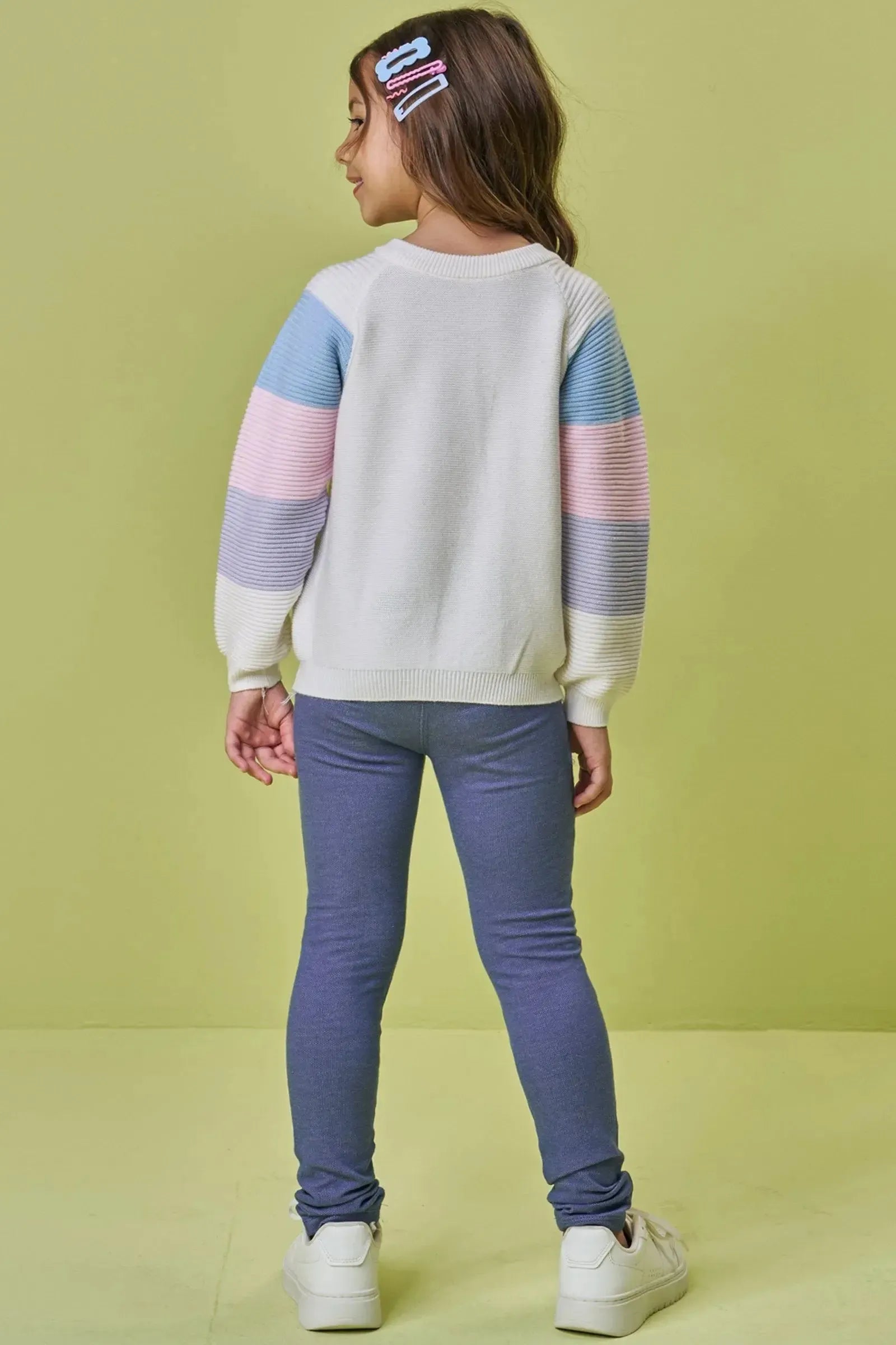 Blusão em Tricot de Viscose e Poliamida 87812 Kukiê Infantil Menina