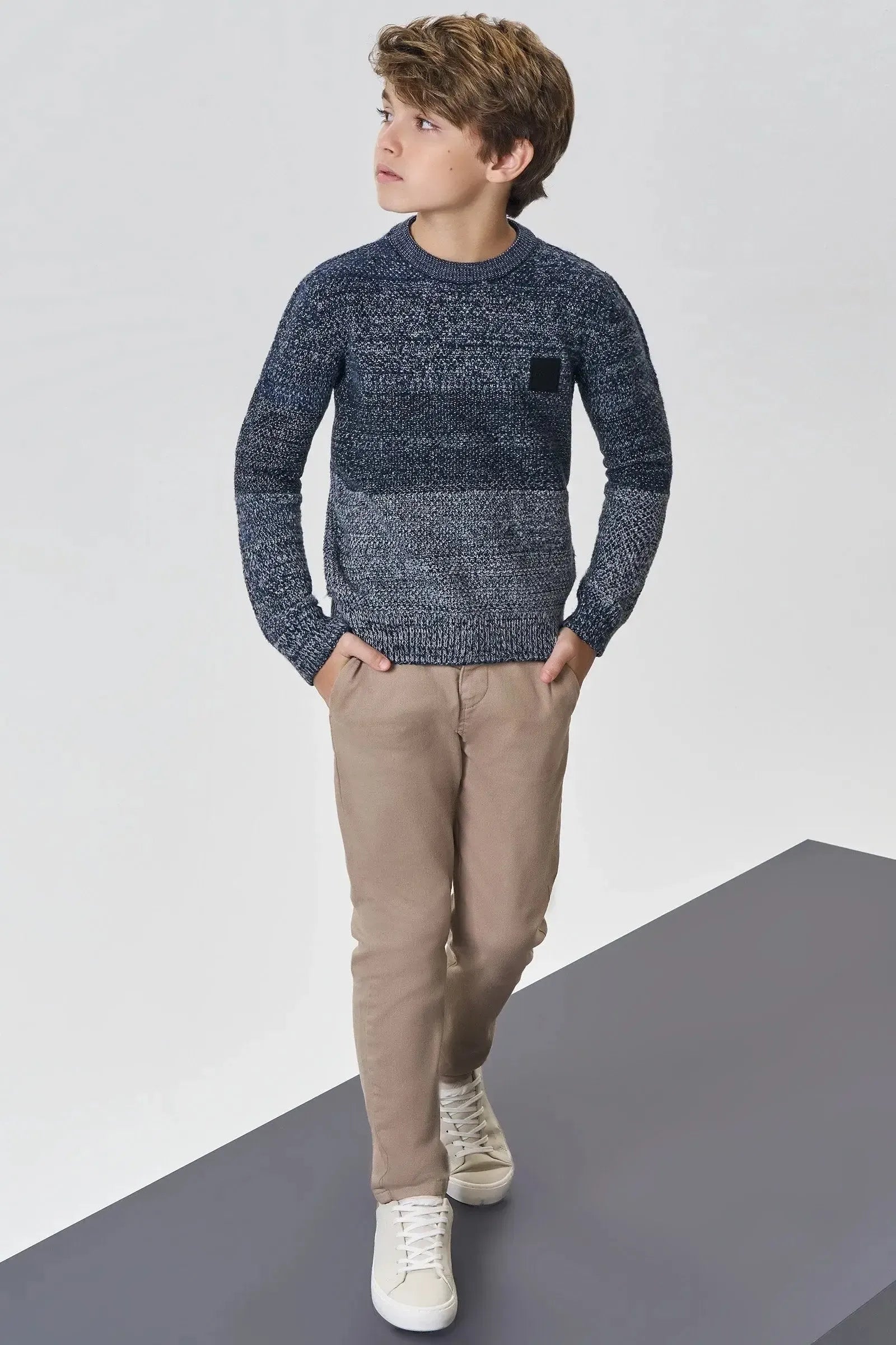 Blusão em Tricot Prime Mesclado 89379 Johnny Fox Teen Menino