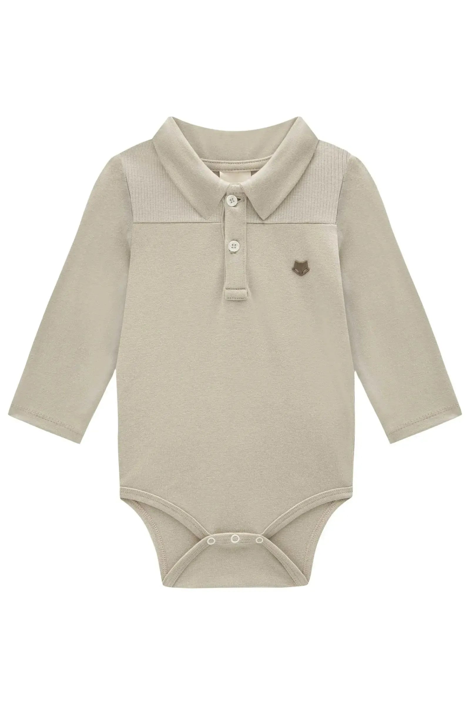 Body Polo em Ribana e Malha Canelada 92721 Johnny Fox Bebê Menino