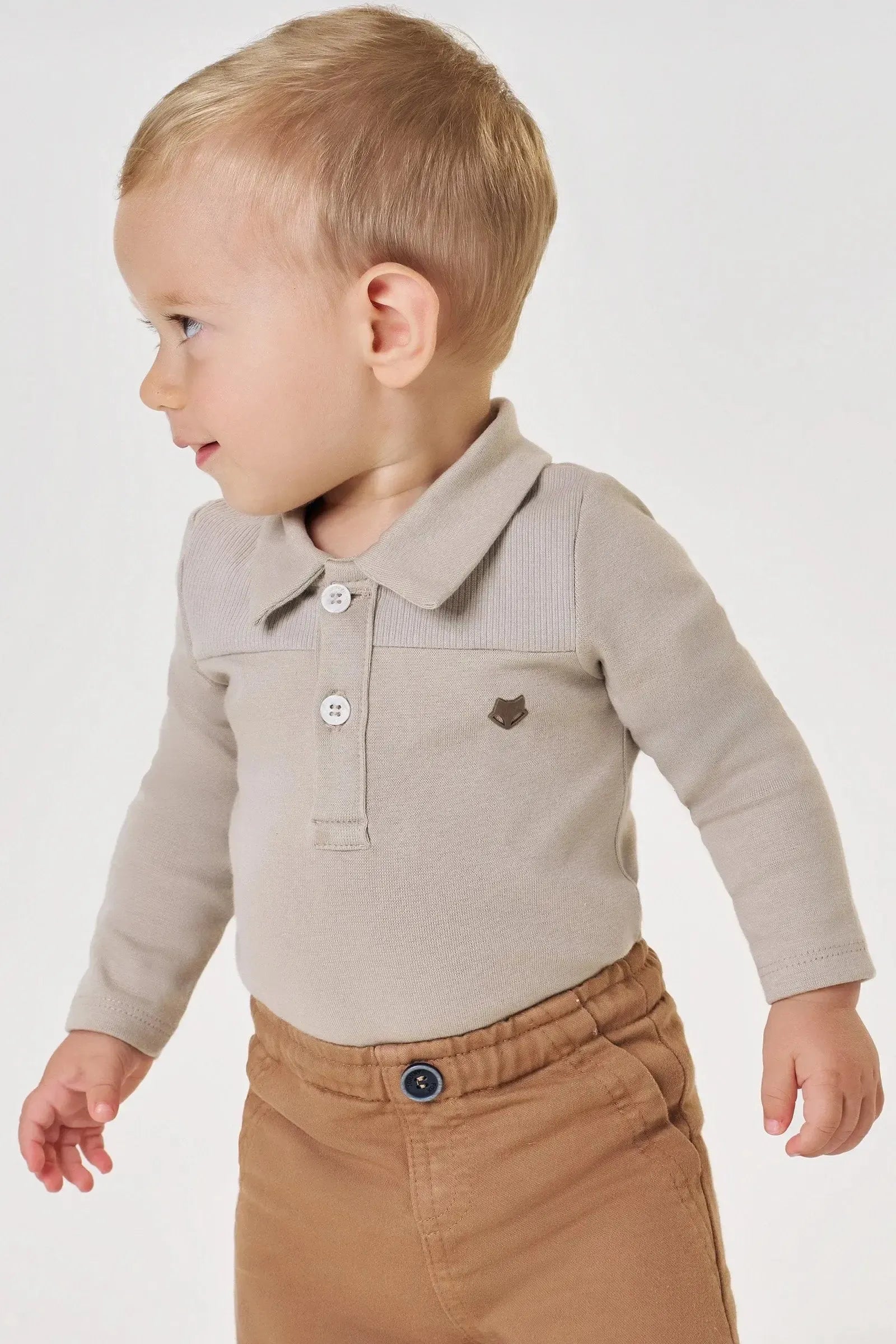 Body Polo em Ribana e Malha Canelada 92721 Johnny Fox Bebê Menino