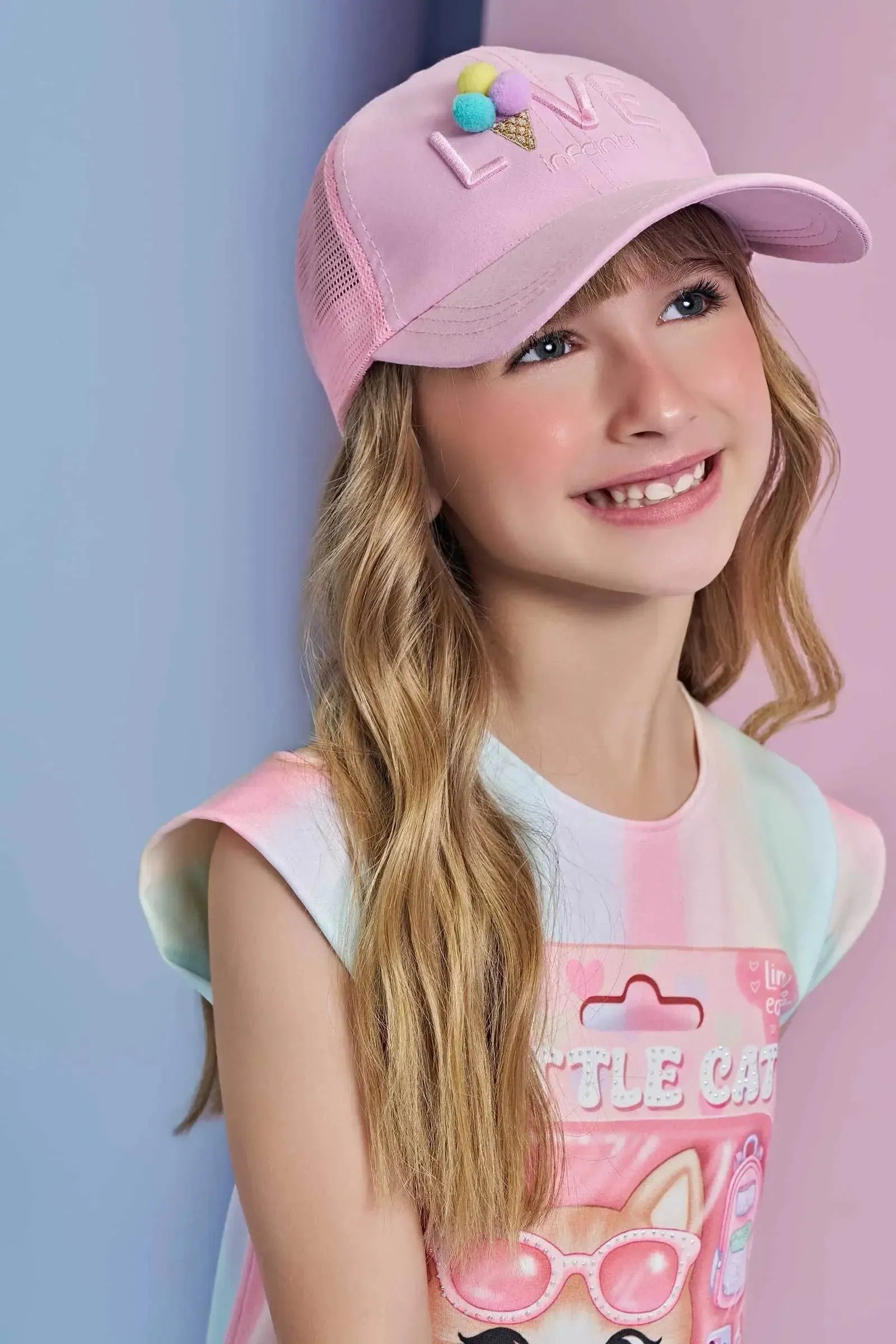 Boné em Nylon e Tela 94681 Infanti Infantil Menina