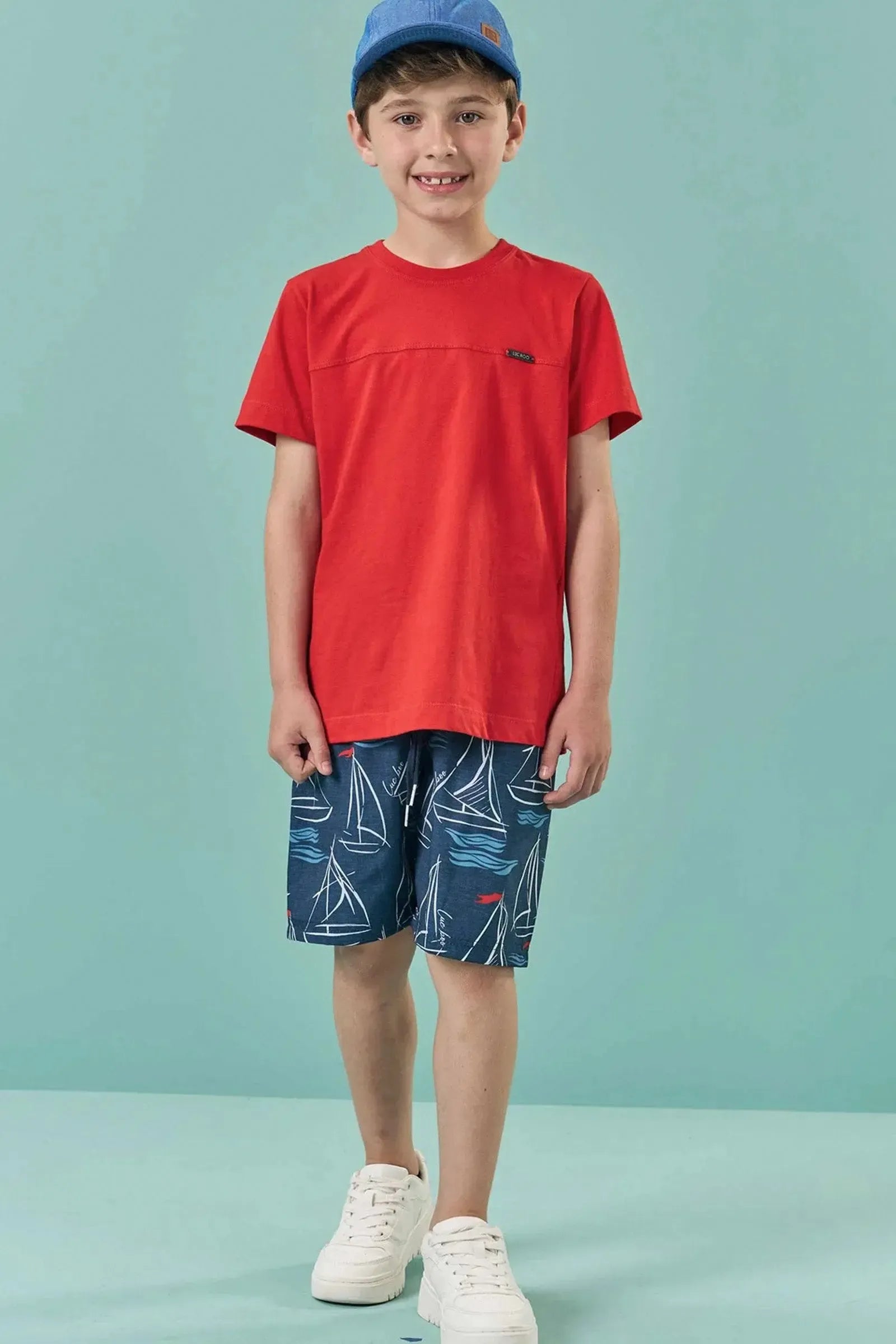 Boné em Tecido Eco Stretch com Elastano 82970 LucBoo Infantil Menino
