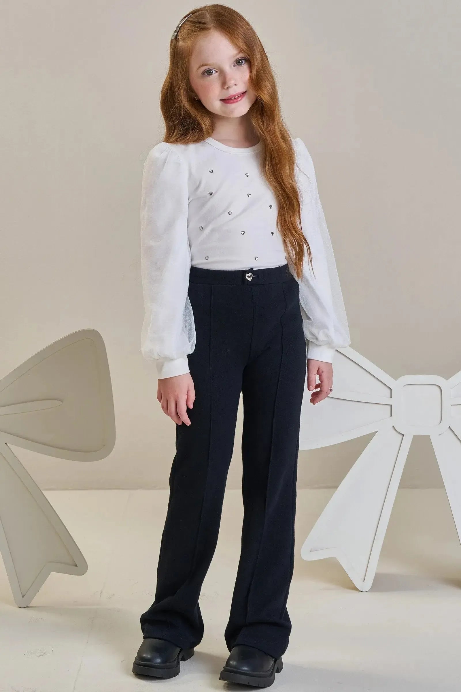 Calça Boo Cut em Moletwill 92656 Infanti Infantil Menina