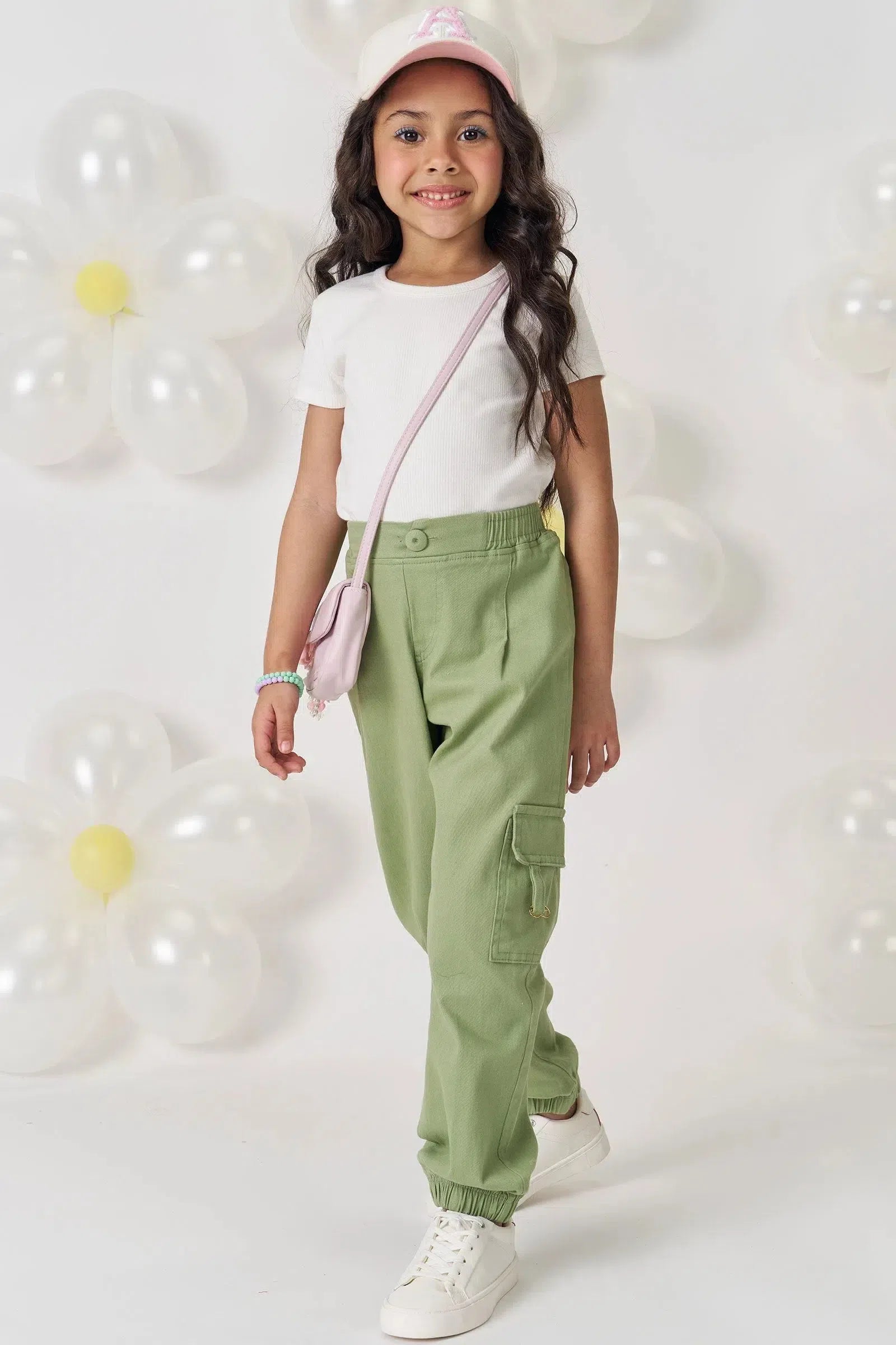 Calça Cargo em Sarja com Elastano 79168 Kukiê Infantil Menina