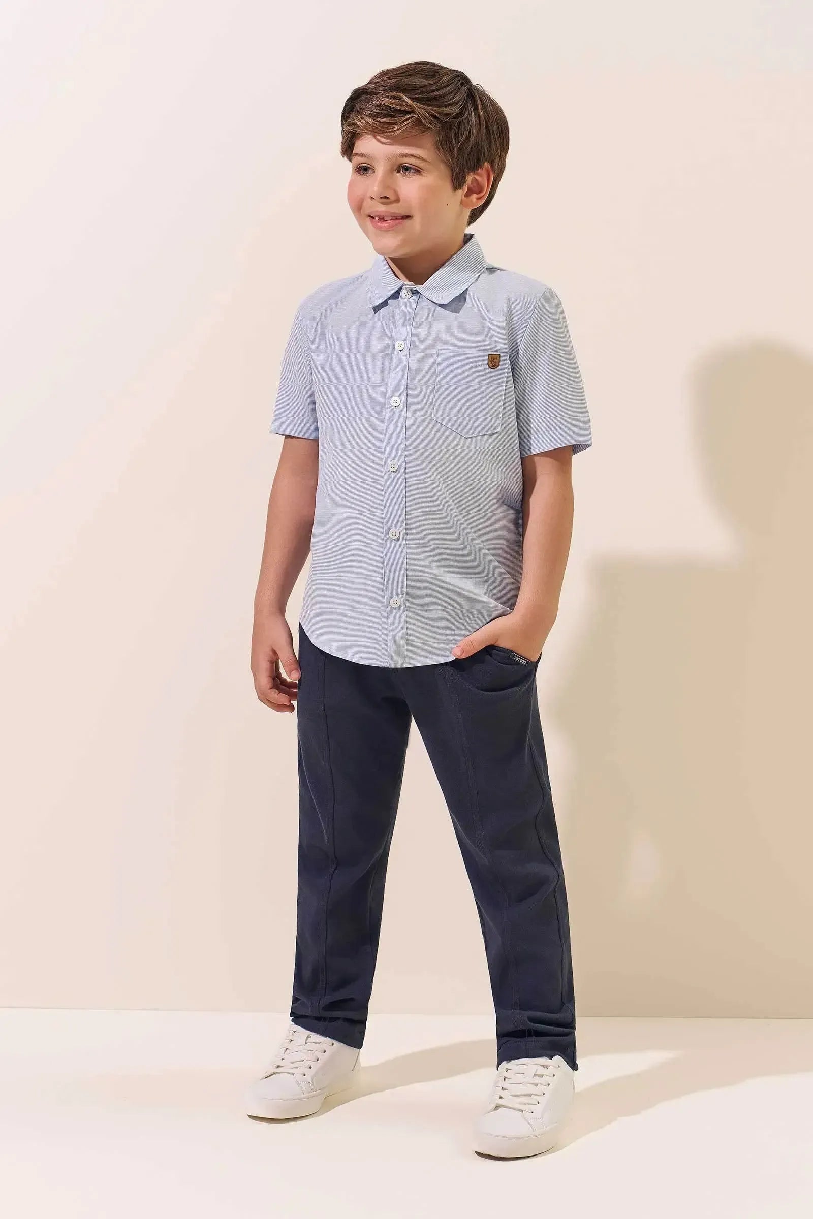 Calça Comfy em Piquet com Elastano 97059 LucBoo Infantil Menino