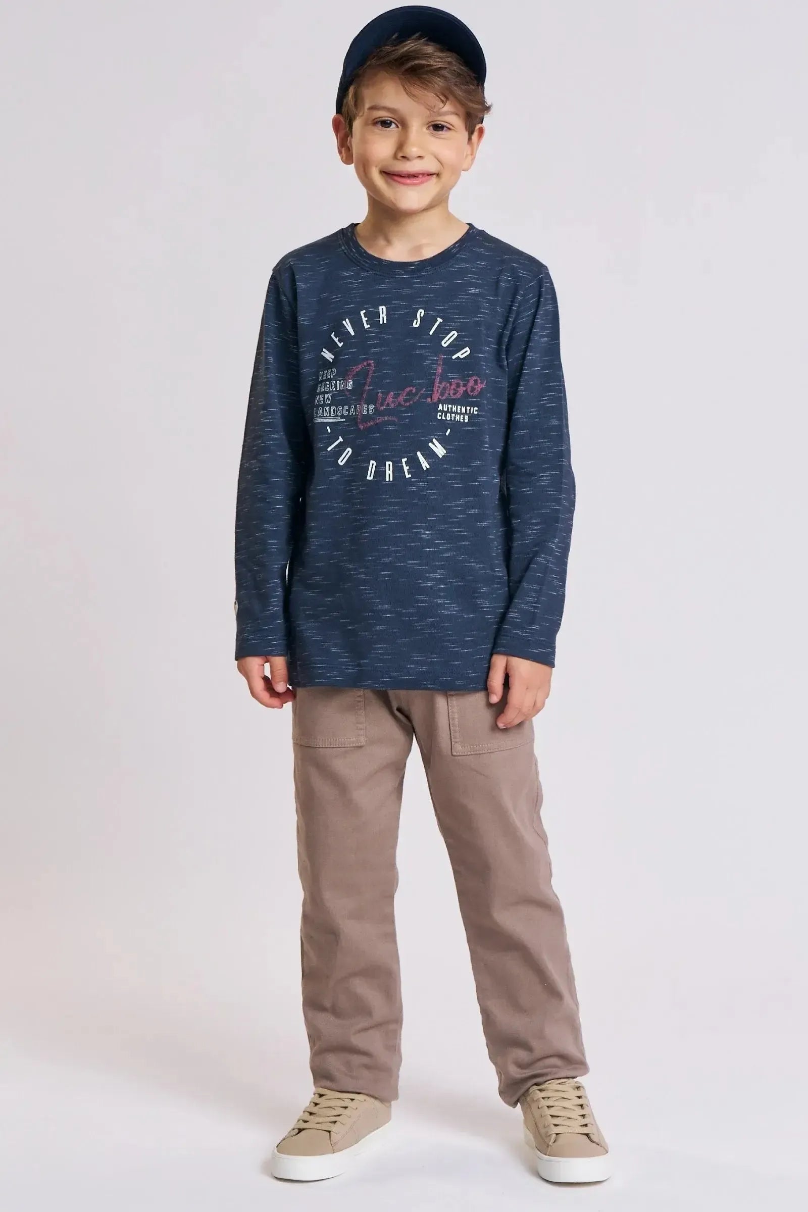 Calça Comfy em Sarja Stretch com Elastano 89998 LucBoo Infantil Menino