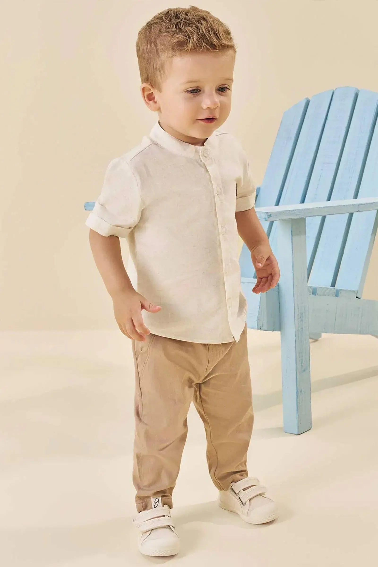 Calça em Linho Santorine com Elastano 84273 Johnny Fox Bebê Menino