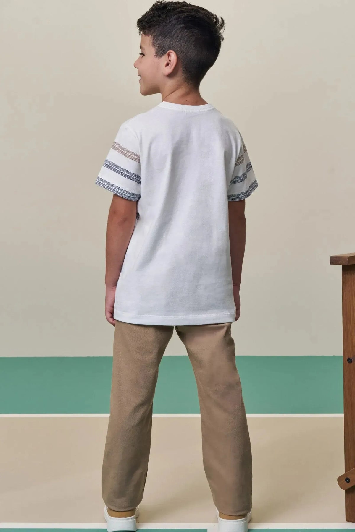 Calça em Sarja Girassol com Elastano 98417 LucBoo Infantil Menino