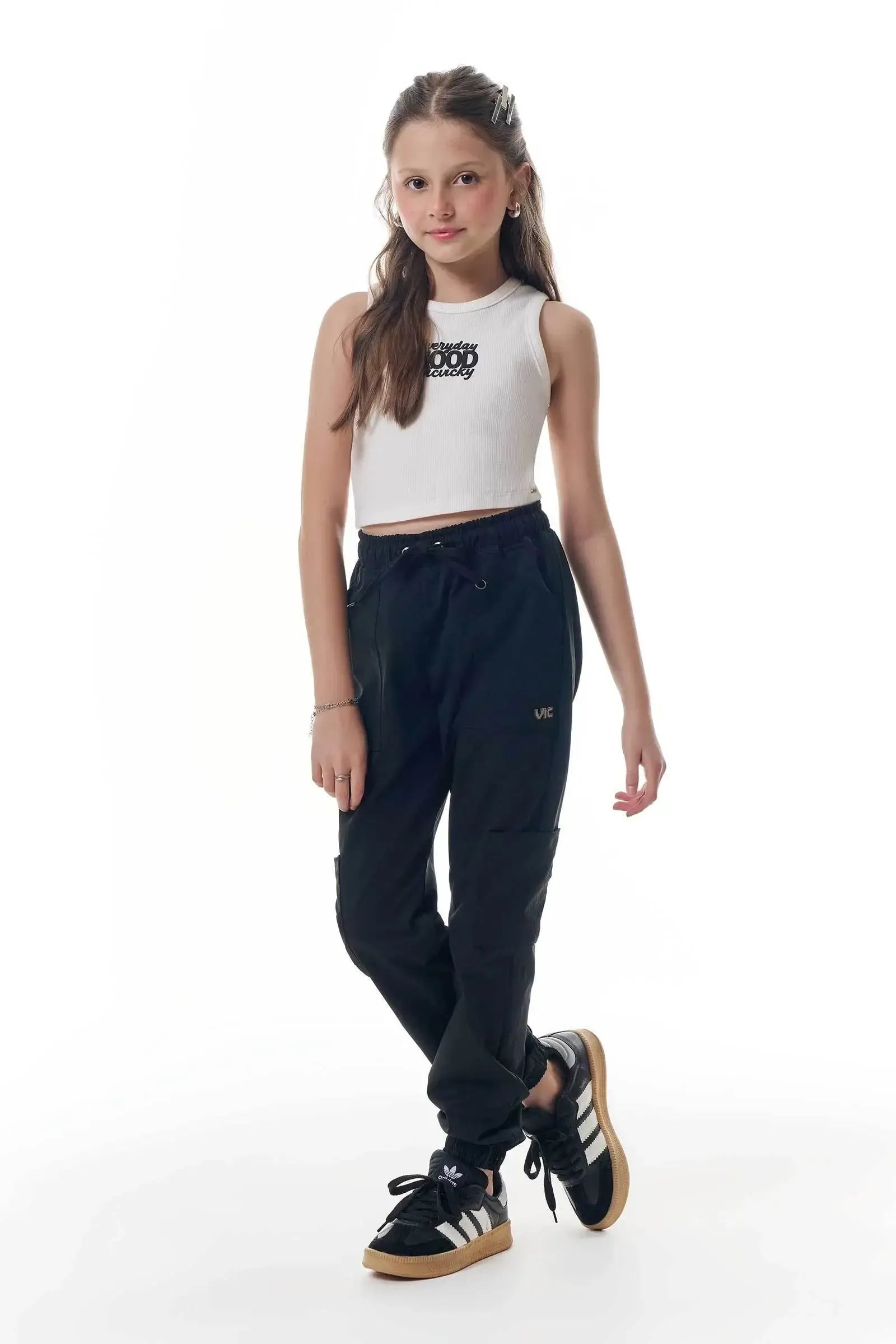 Calça Jogger em Alfaiataria Tecno Cargo 95992 Vic&Vicky Teen Menina