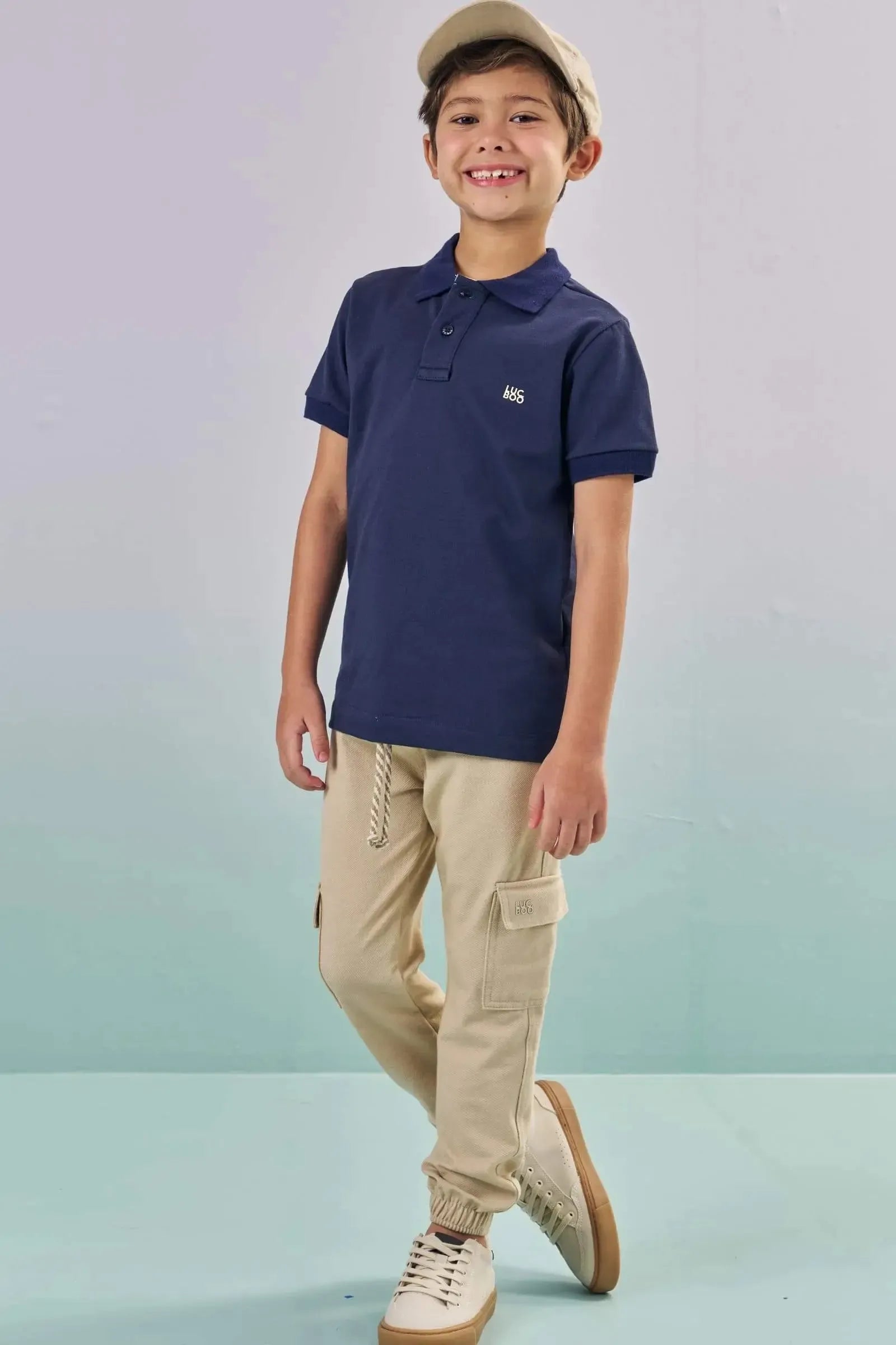 Calça Jogger em Cotton Jeans com Elastano 87290 LucBoo Infantil Menino